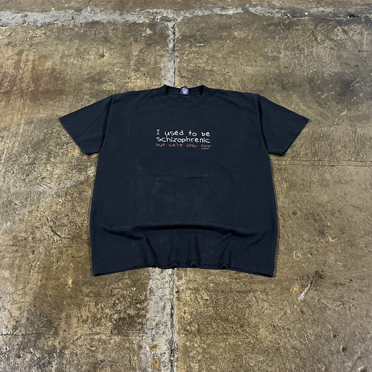 Vintage I Used To Be Schizophrenic Funny Y2K Humor Parody Tee Shirt Size US XL / EU 56 / 4 - 2 Thumbnail