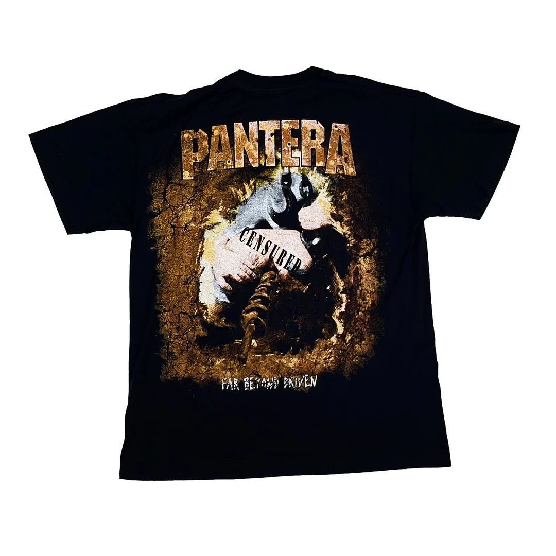 image of Band Tees x Tour Tee Pantera 1994 90's Vintage Far Beyond Driven Censored T-Shirt in Black (Size La