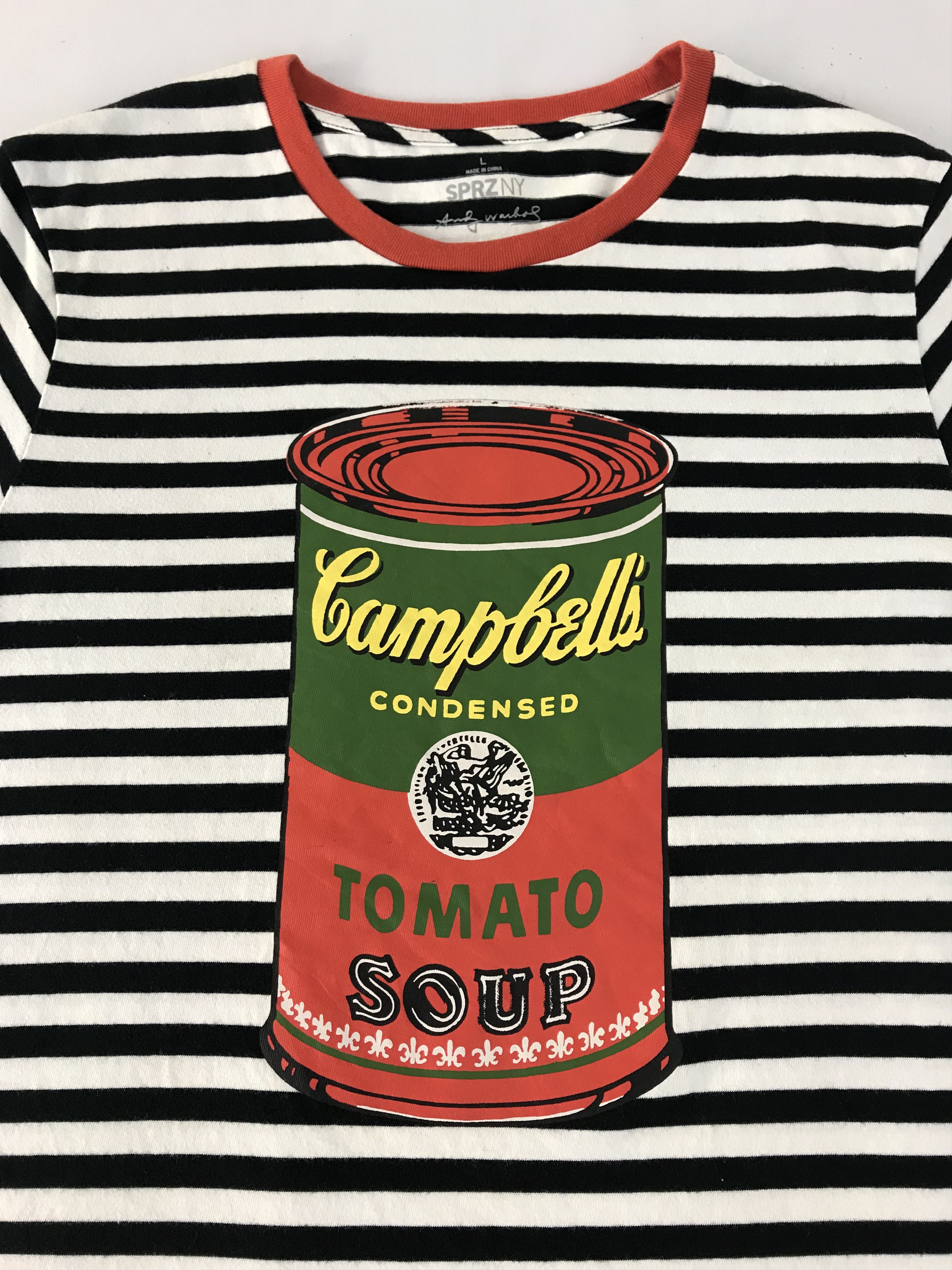 Andy Warhol Andy Warhol Campbell Tomato Soup Striped Printed Tee Size US M / EU 48-50 / 2 - 4 Thumbnail