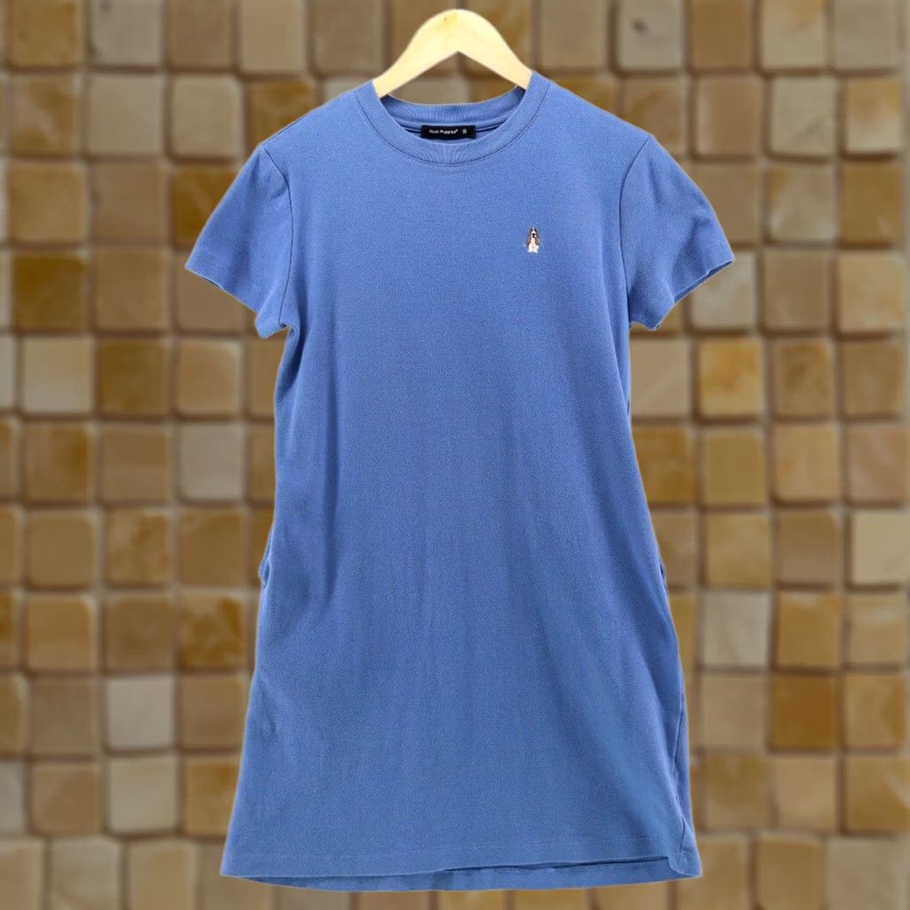 Hush Puppies Hush Puppies Women's Blue Crew Neck Short Sleeve Mini Dress Sz S Size 28" / US 6 / IT 42 - 1 Thumbnail