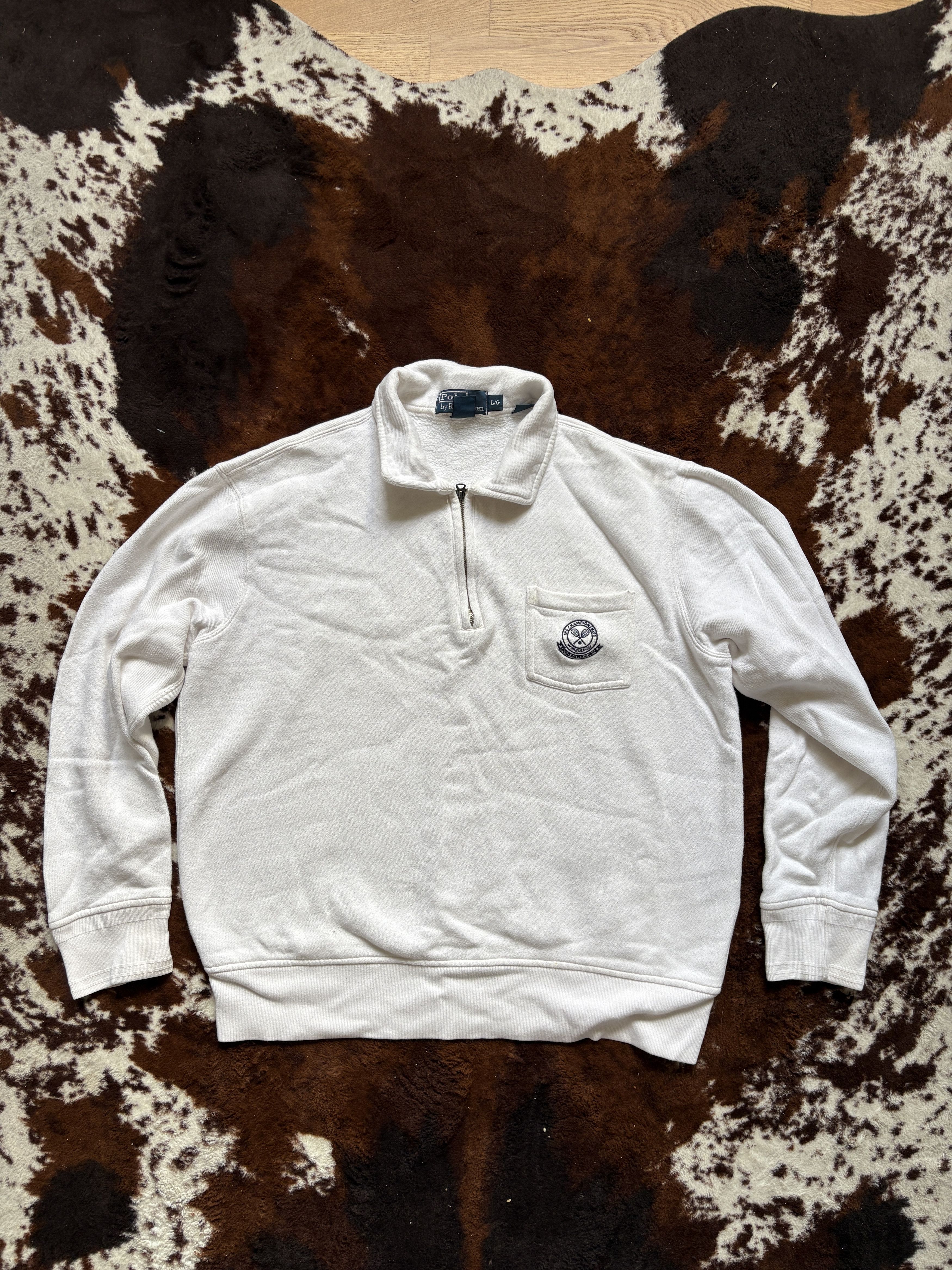 Polo Ralph Lauren Vintage 90s Polo Wimbledon Quarterzip Size US L / EU 52-54 / 3 - 1 Thumbnail