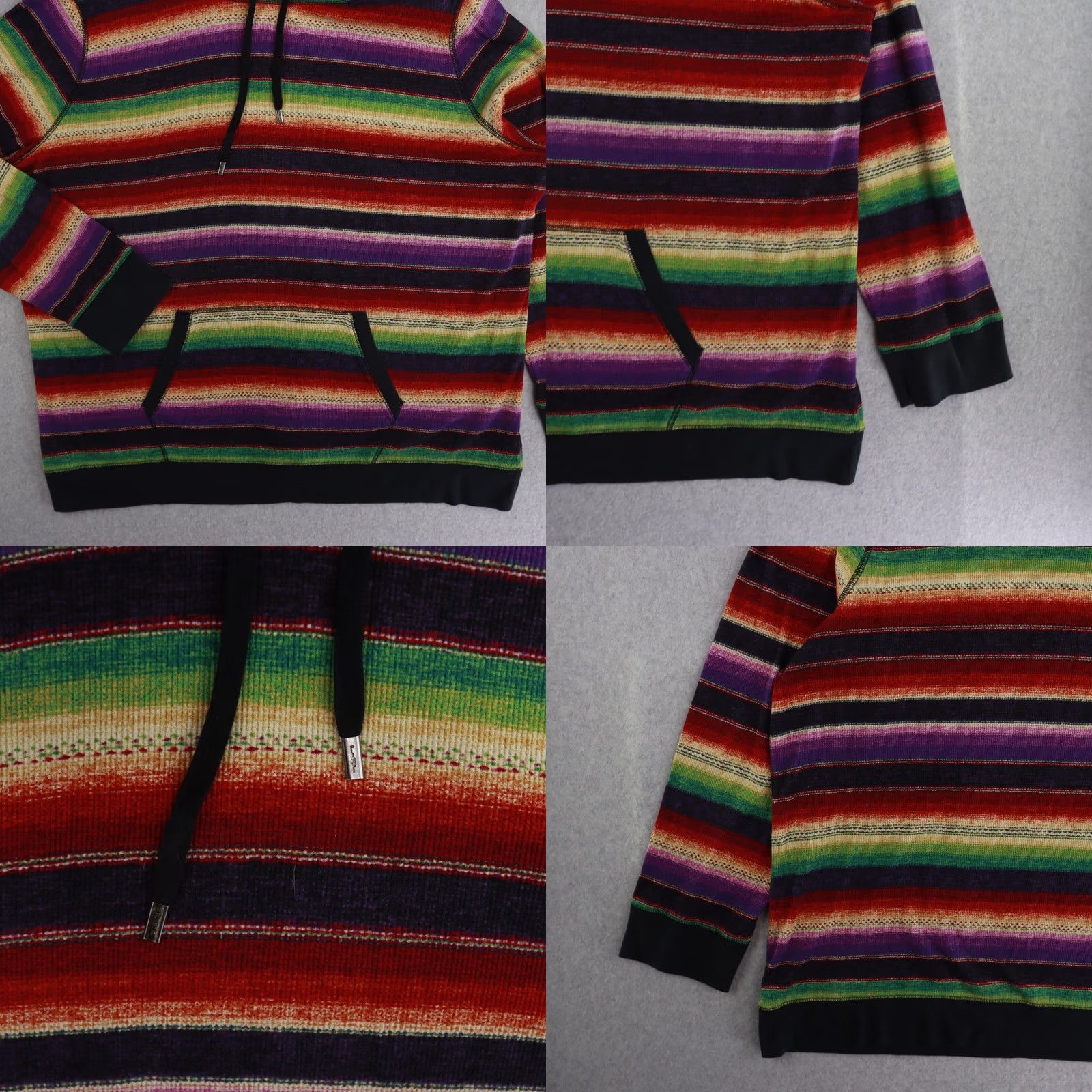 Vintage LRL Lauren Active Womens 3X Cowl Neck Pullover Thermal Aztec Striped Sweater Size XXL / US 16-18 / IT 52-54 - 8 Thumbnail