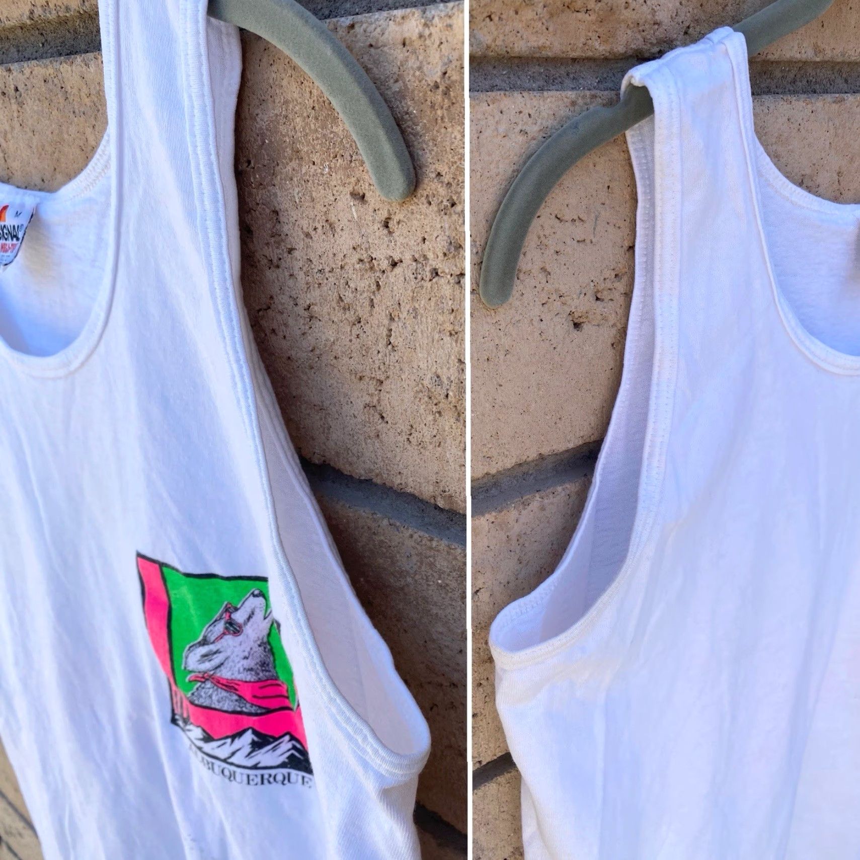 Vintage VINTAGE Albuquerque Coyote Howling Southwestern Neon Graphics Tank Top 80s 90s M Size US M / EU 48-50 / 2 - 7 Thumbnail