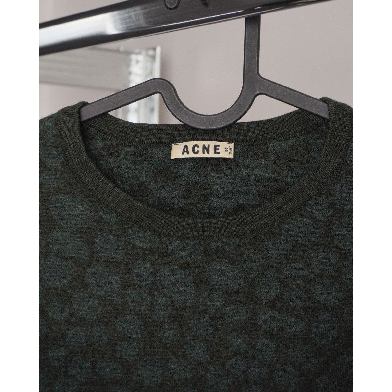 Acne Studios Acne studios dark green leo lana wool sweater Size S / US 4 / IT 40 - 4 Thumbnail