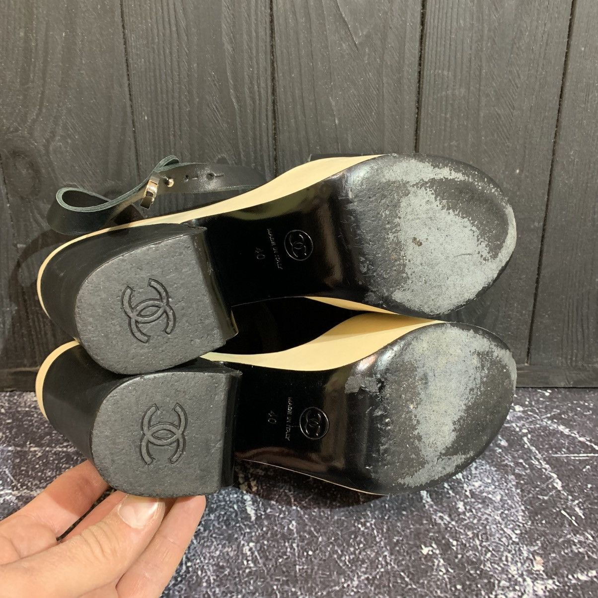 Chanel Women's CHANEL Ankle Strap Platform Sandals Leather Size 40 Size US 10 / IT 40 - 8 Thumbnail