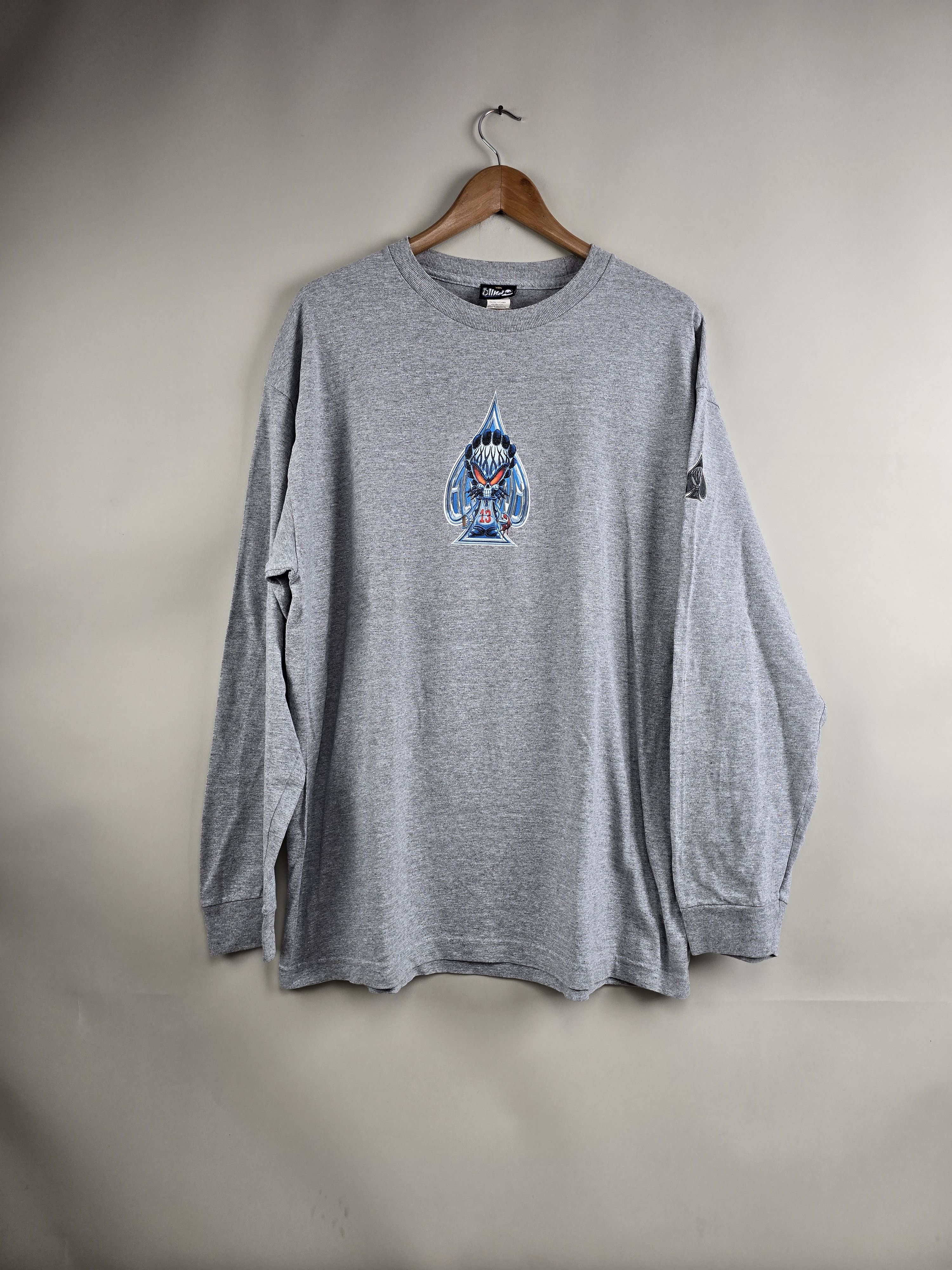 image of Flip Skateboards x Hook Ups 90's Blind Skateboards Long Sleeve XL 23" 30" in Grey, Men's