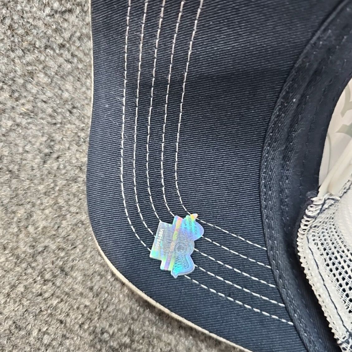 Von Dutch Von Dutch Trucker Hat Blue And White Oval Patch Snapback Adjustable One Size Men Casual Cotton Hat Size ONE SIZE - 6 Thumbnail