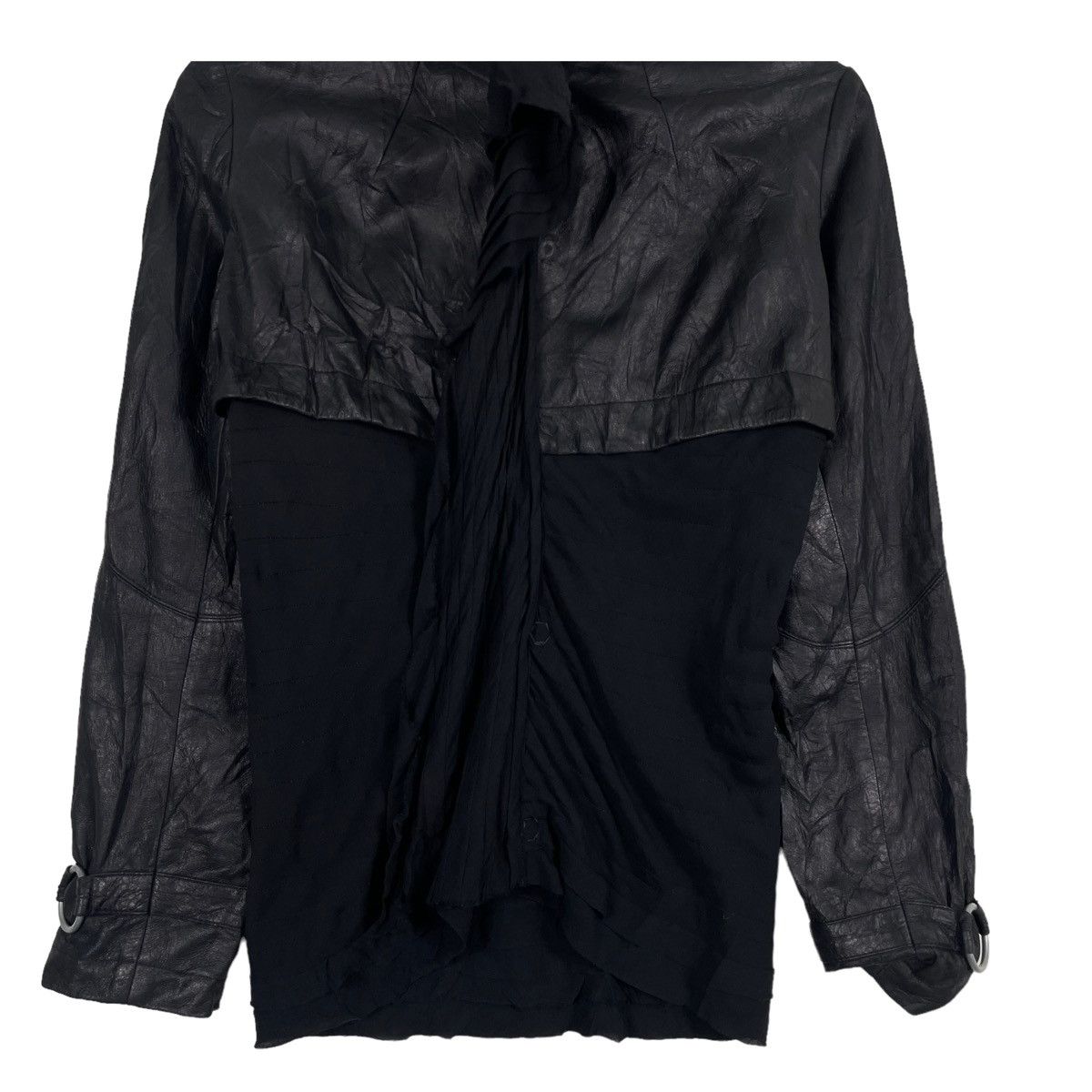 Angelos Frentzos 💥ANGELOS FRENTZOS LEATHER LINEN JACKET Size M / US 6-8 / IT 42-44 - 5 Thumbnail