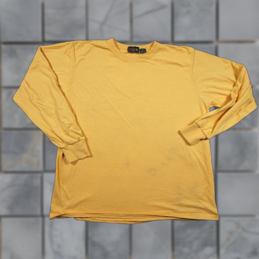 J.Crew VINTAGE J.CREW Long Sleeve Crewneck Shirt Mens Medium Yellow 90s USA Size US M / EU 48-50 / 2 - 1 Thumbnail