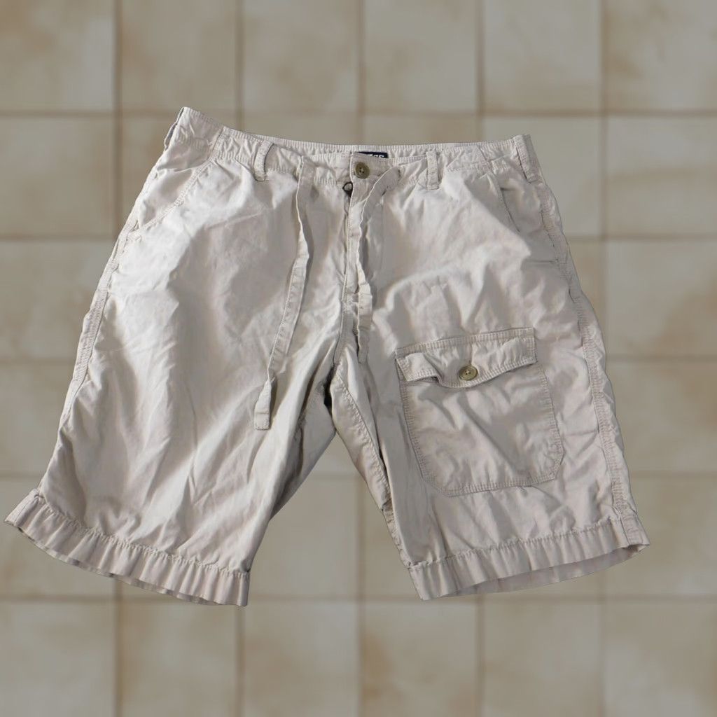 Express Express Mens Shorts 30 Beige Chino Flat Front Cotton Regular Pockets Logo Casual Vintage: No Men XS? Size US 30 / EU 46 - 1 Thumbnail