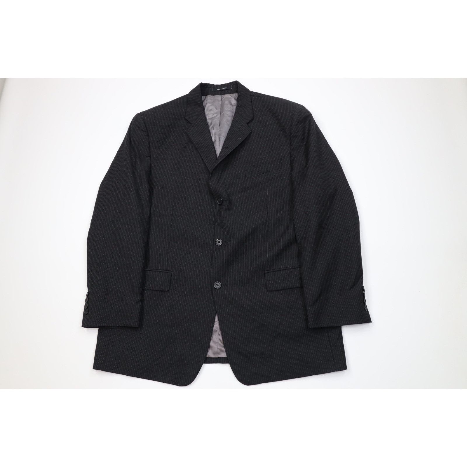 Calvin Klein Vintage Calvin Klein 2 Piece Wool Suit Wedding Black Size 44R - 2 Thumbnail