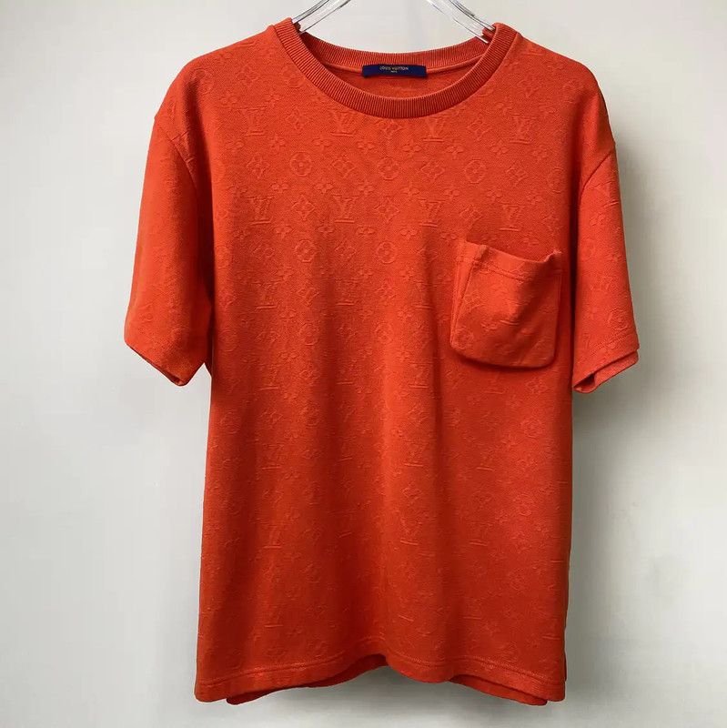 Louis Vuitton Louis Vuitton Orange Cotton Men's T-Shirt 0089 Size US L / EU 52-54 / 3 - 1 Thumbnail
