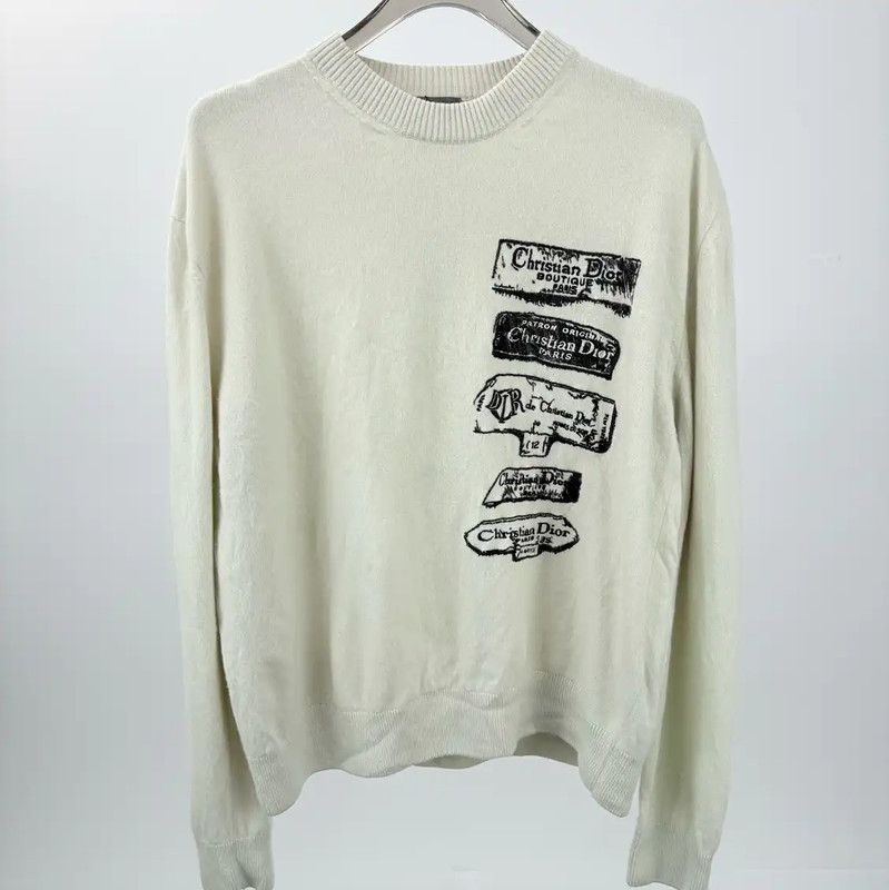 Dior Dior Beige Men's Sweater with Logo Design 0089 Size US XL / EU 56 / 4 - 1 Thumbnail