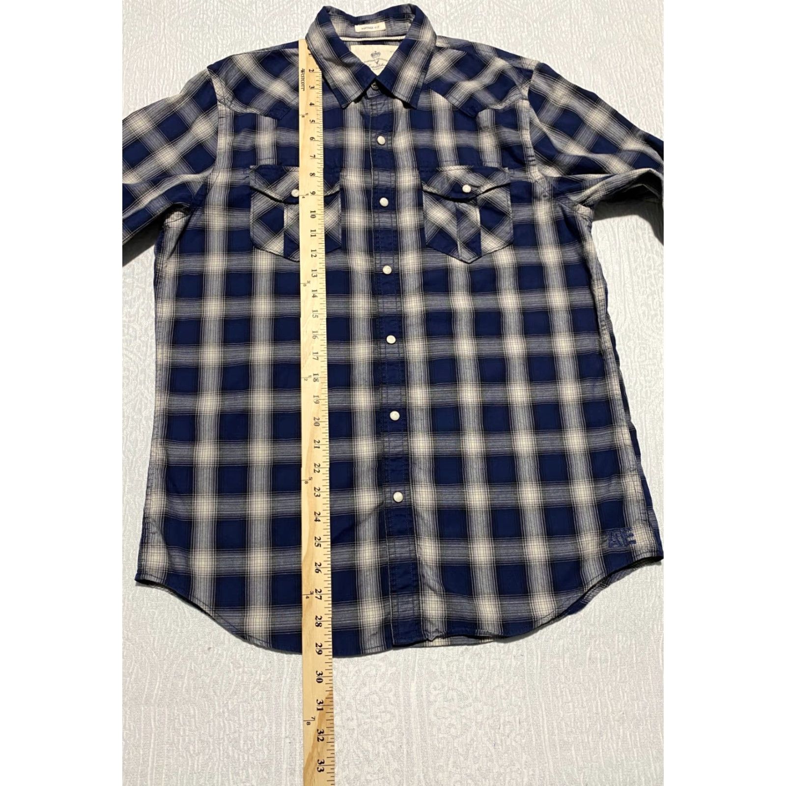 American Eagle Outfitters VINTAGE American Eagle Shirt Mens M Blue Plaid Pearl Snap Casual Western Cowboy Size US M / EU 48-50 / 2 - 5 Thumbnail