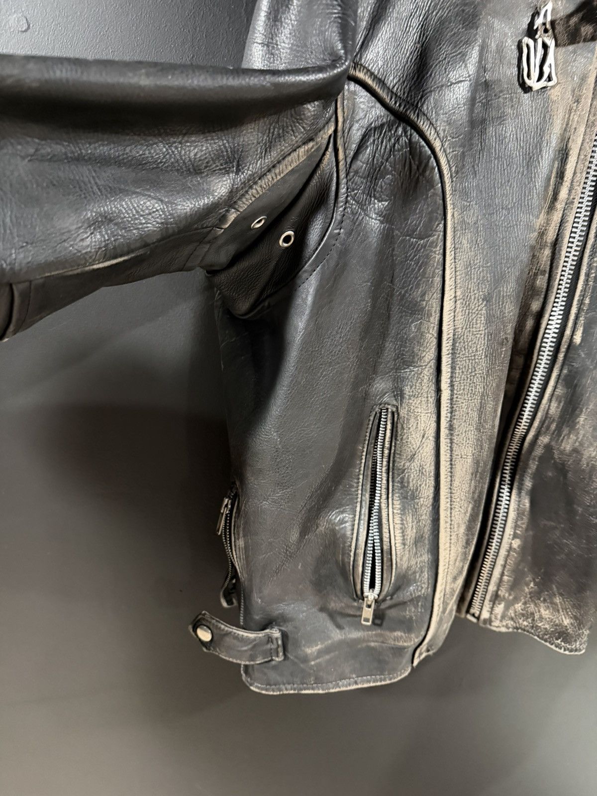Vintage 1980s Vintage Cafe Racer Faded Leather Motorcycle Jacket XL Size US XL / EU 56 / 4 - 4 Thumbnail
