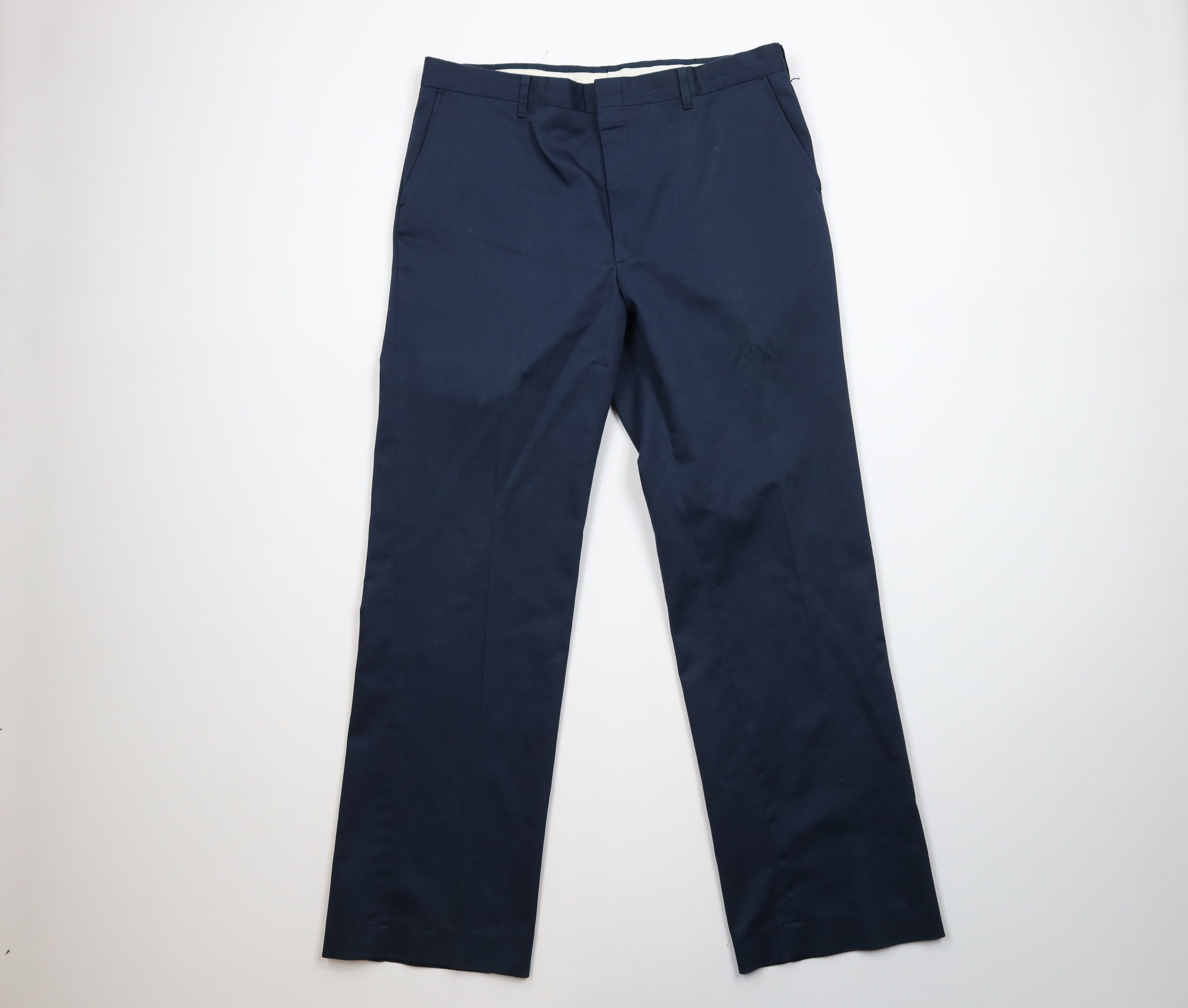 Vintage Vintage 70s Streetwear Flared Wide Leg Chino Pants USA Blue Size US 36 / EU 52 - 1 Thumbnail