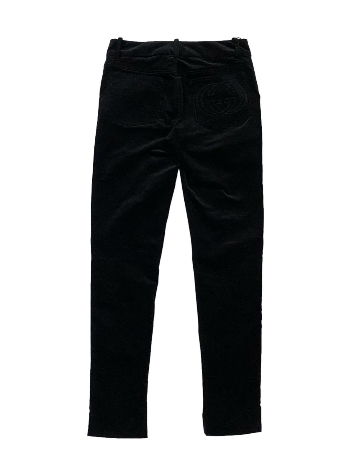 Gucci Gucci Velvet GG Interlock Logo Side Pocket Zip Flare Pants Size 26" / US 2 / IT 38 - 3 Thumbnail