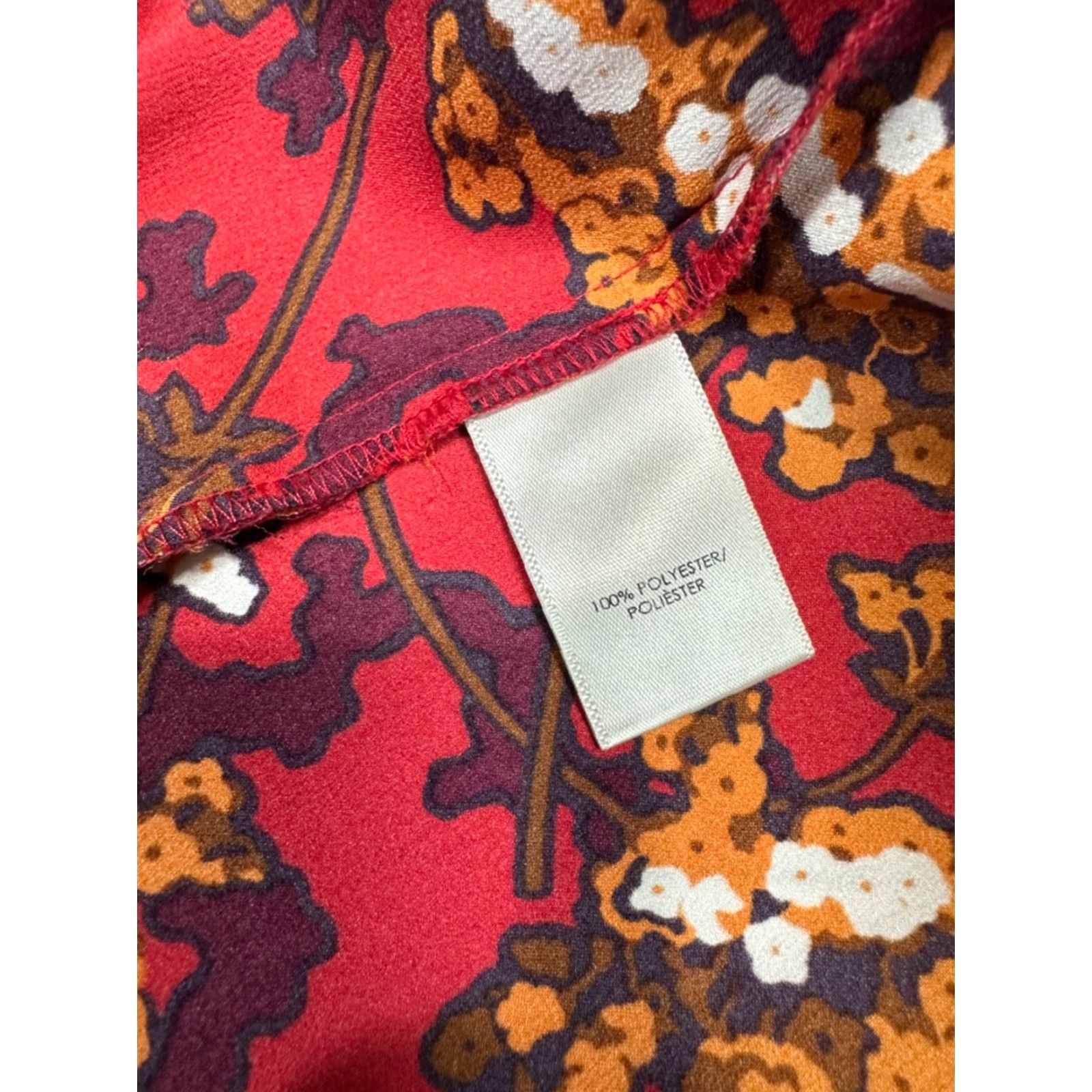 Ann Taylor Ann Taylor Blouse Womens Long Sleeve Pullover Red Print Sz L Button Cuffs Size L / US 10 / IT 46 - 7 Thumbnail