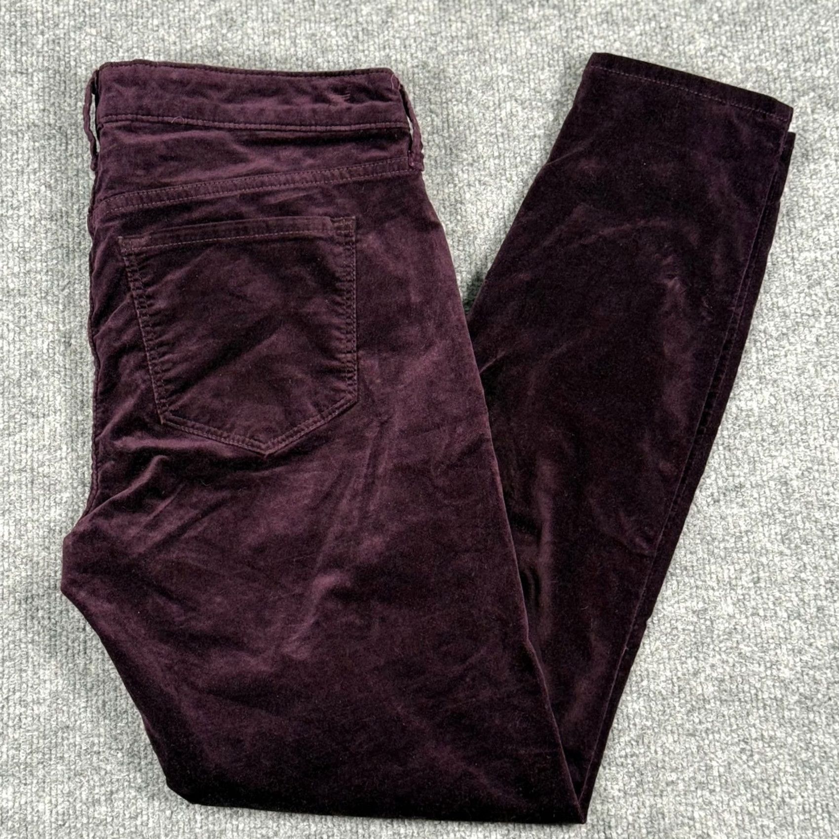 Old Navy Old Navy Burgundy Velvet Skinny Pants Corduroy 8 Women Jeans Mid Rise Inseam 28 Refine Size 30" / US 8 / IT 44 - 2 Thumbnail