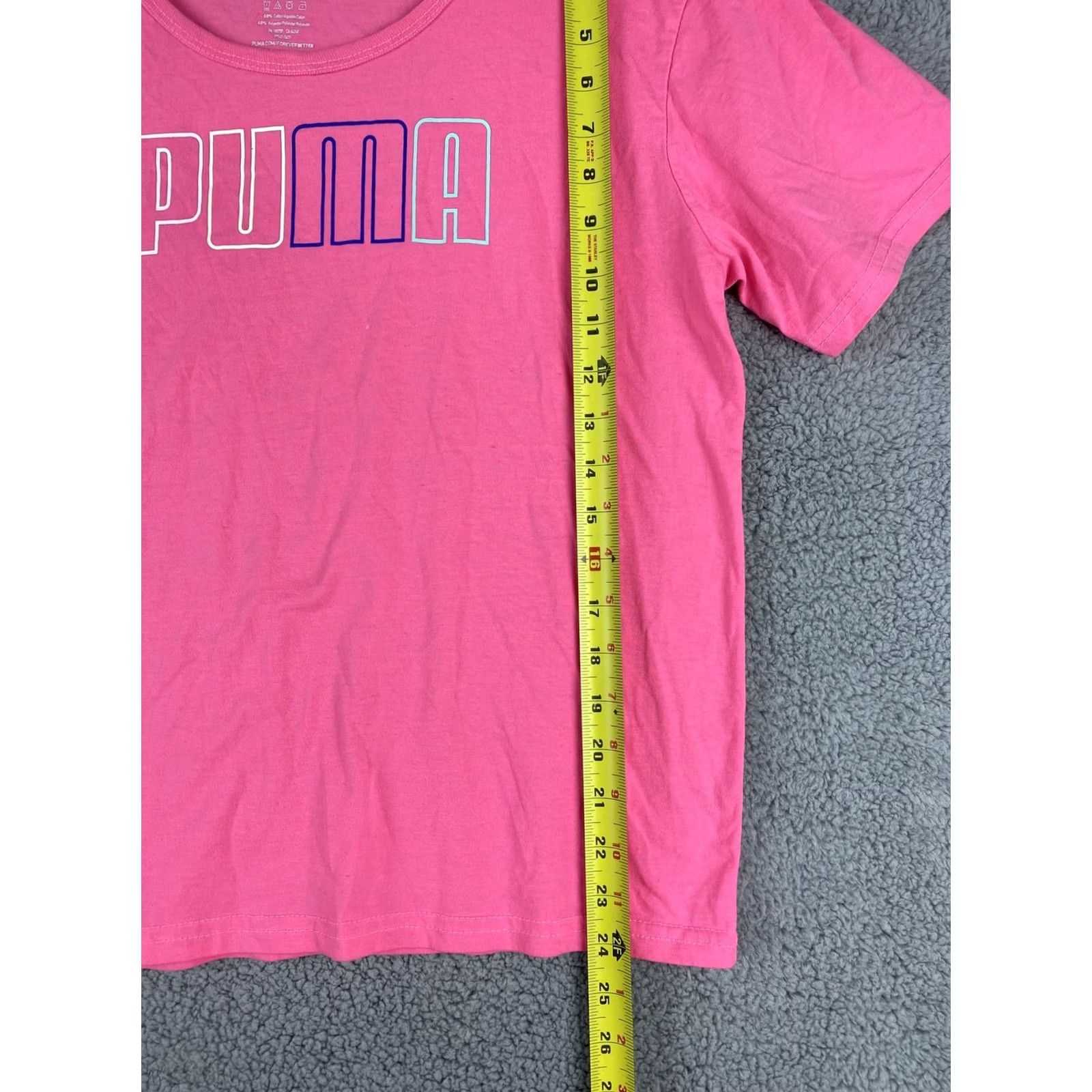 Puma PUMA Graphic Tee Shirt Women’s Medium Pink Crew Neck Short Sleeve Logo 100% Cotton Basic All Seasons Ladies Tee Size M / US 6-8 / IT 42-44 - 5 Thumbnail