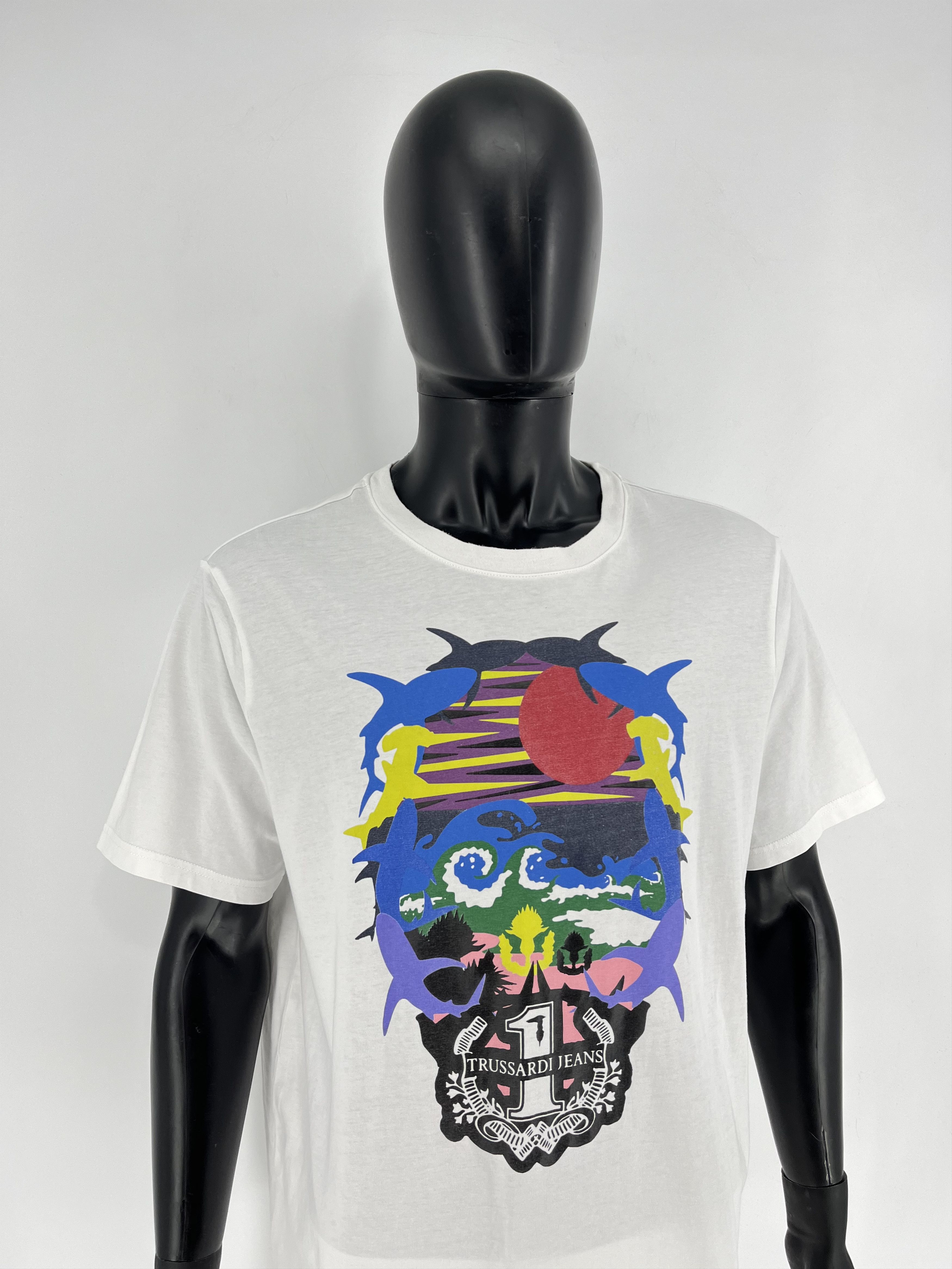 Trussardi Vintage Trussardi Jeans Sportswear White T shirt Size XL Size US XL / EU 56 / 4 - 3 Thumbnail