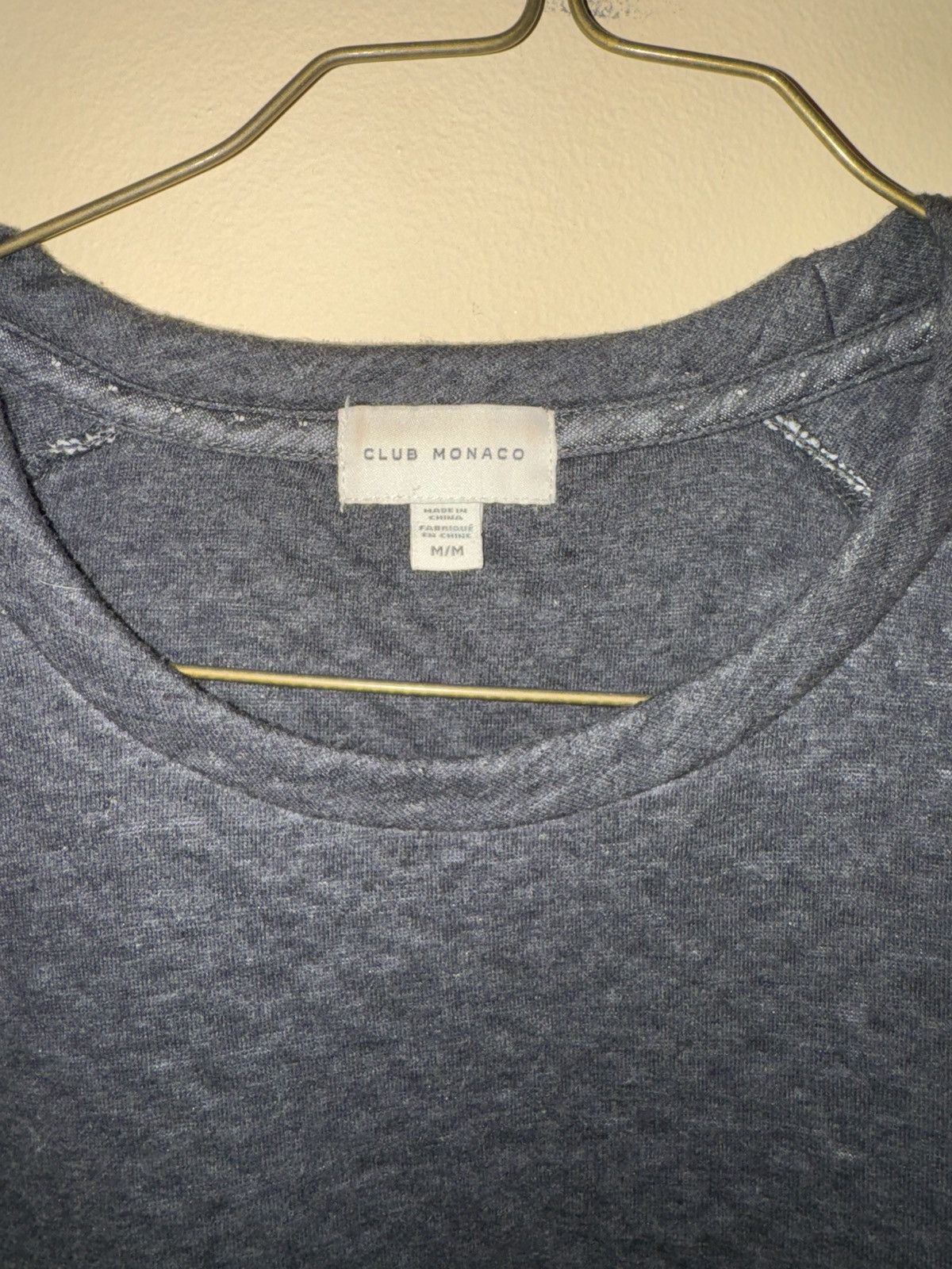 Club Monaco Club Monaco Men’s Grey Sweatshirt with Leather Patches, Med Size US M / EU 48-50 / 2 - 2 Thumbnail