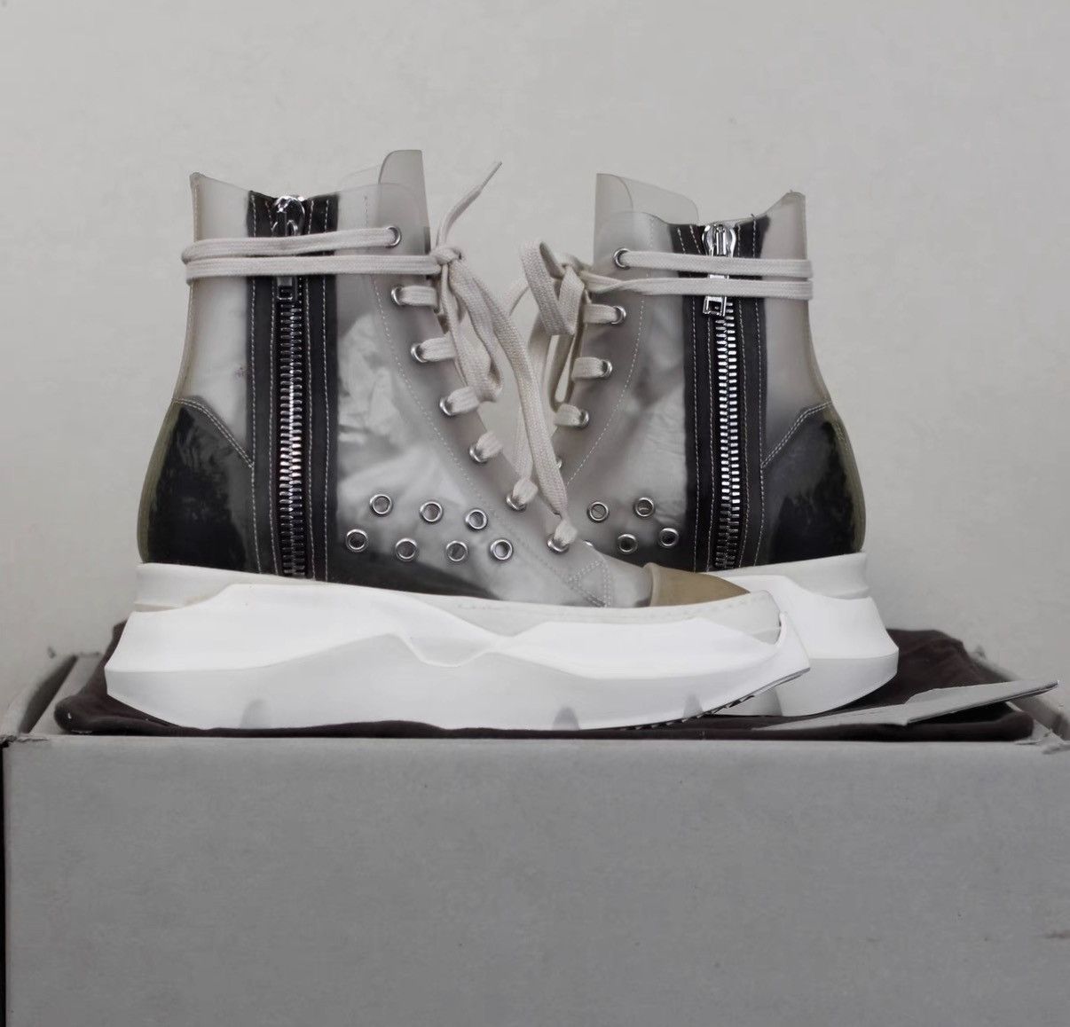 Rick Owens Rick Owens PVC Transparent High-Tank Platform Sneakers Size US 6 / IT 36 - 4 Thumbnail
