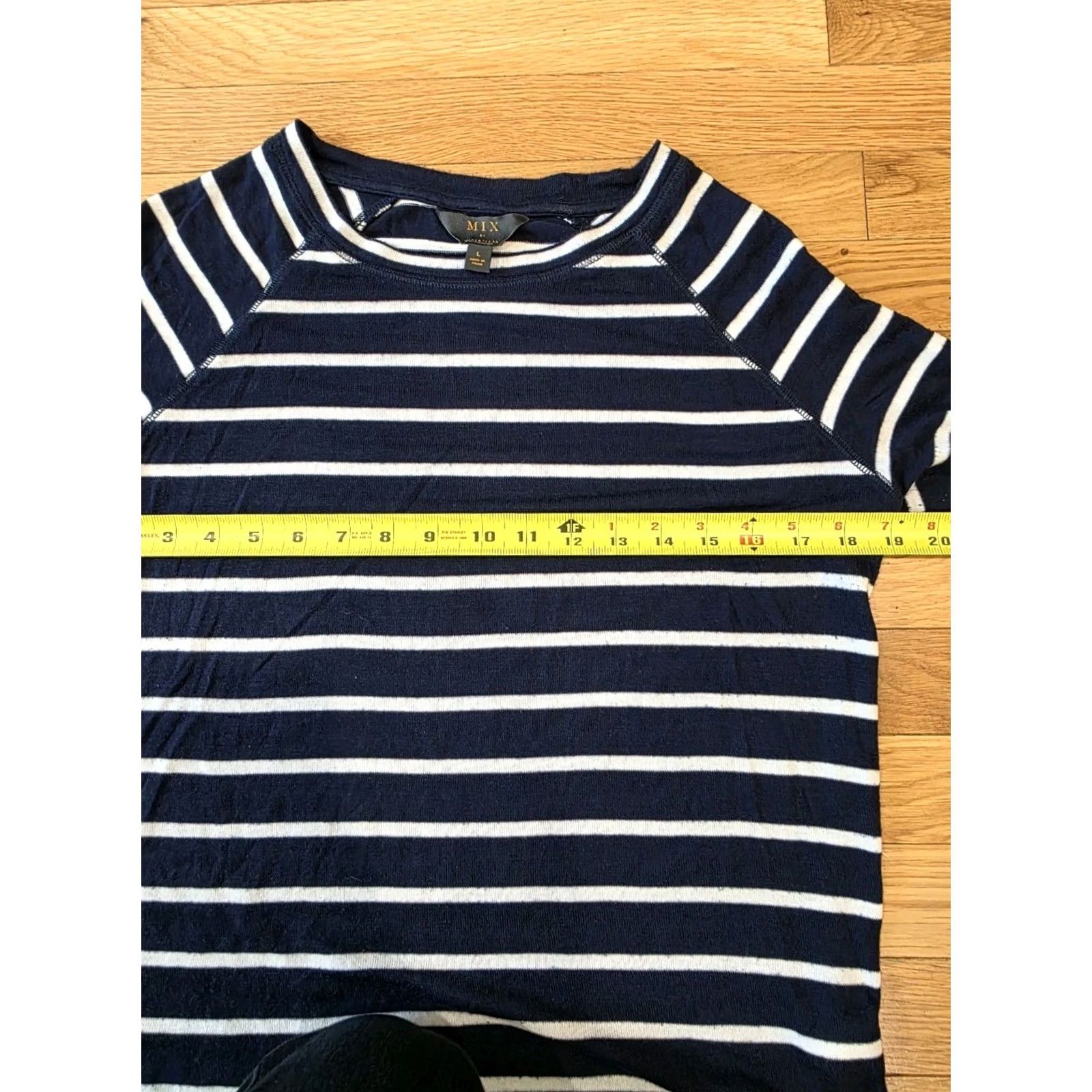 Vintage MIX by 41 Hawthorn Navy and White Striped Sweater L Women Pullover Long Sleeve Size L / US 10 / IT 46 - 6 Thumbnail
