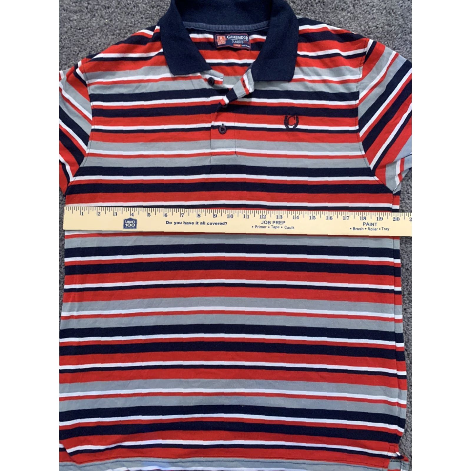 Vintage VINTAGE Cambridge Classics Polo Shirt Red Blue Stripes 2 Button Size L Mens Polo Golf Shirt Size US L / EU 52-54 / 3 - 4 Thumbnail