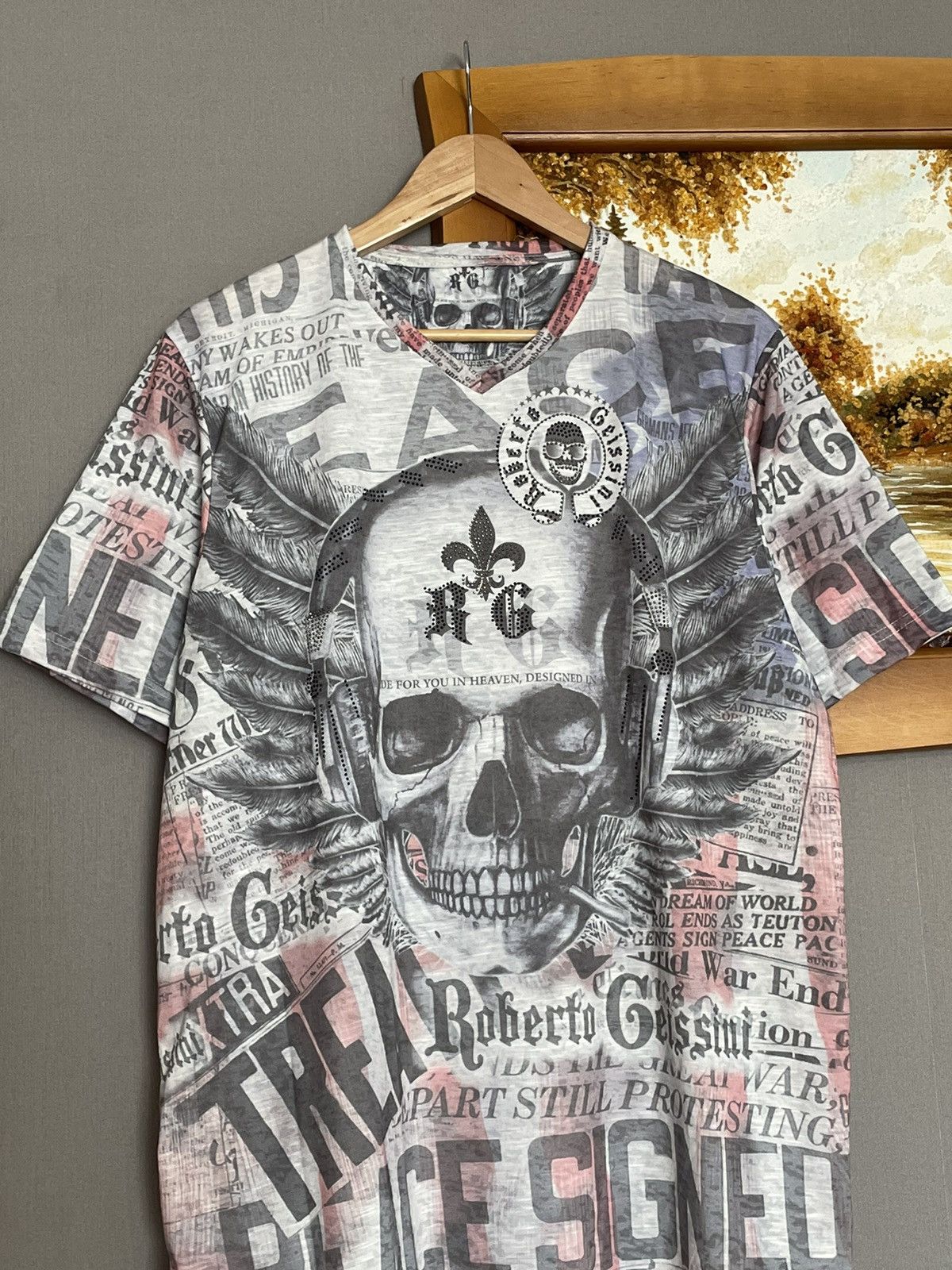 Vintage Affliction Rock Revival Skull Tribal All Over Print Tee y2k Size US L / EU 52-54 / 3 - 2 Thumbnail