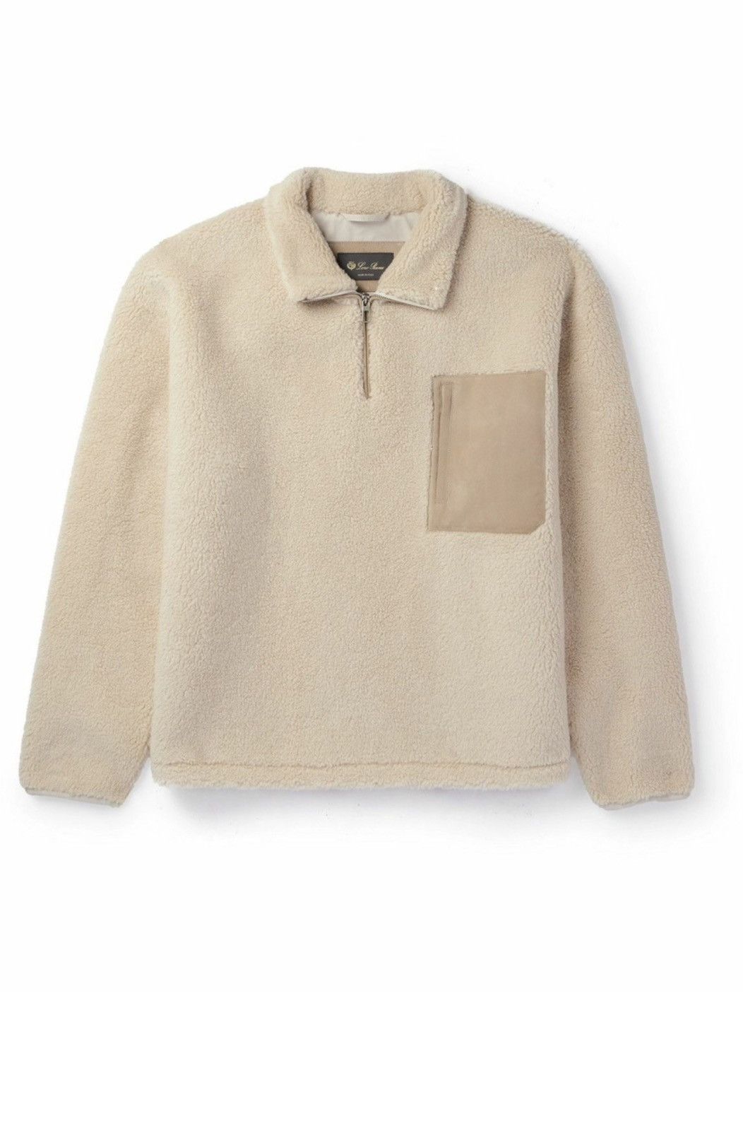 Loro Piana Loro Piana SUEDE-TRIMMED CASHMERE SILK-BLEND FLEECE HALF-ZIP Size US XL / EU 56 / 4 - 1 Thumbnail