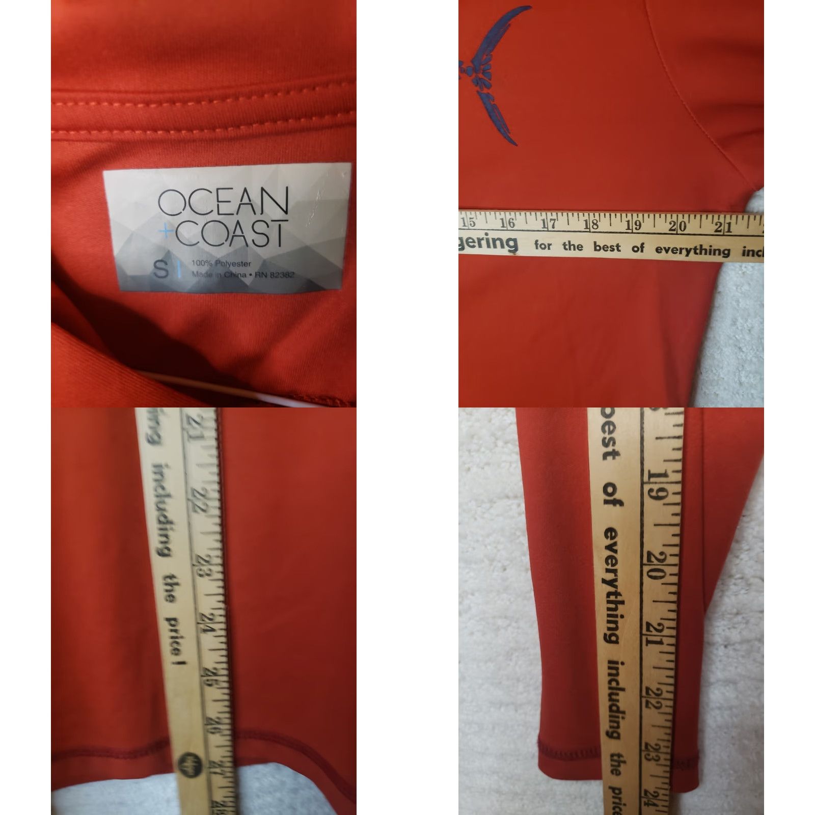 Vintage Ocean & Coast Shirt Men S Red UPF Sun Protection Hooded T-Shirt New! Size US S / EU 44-46 / 1 - 8 Thumbnail