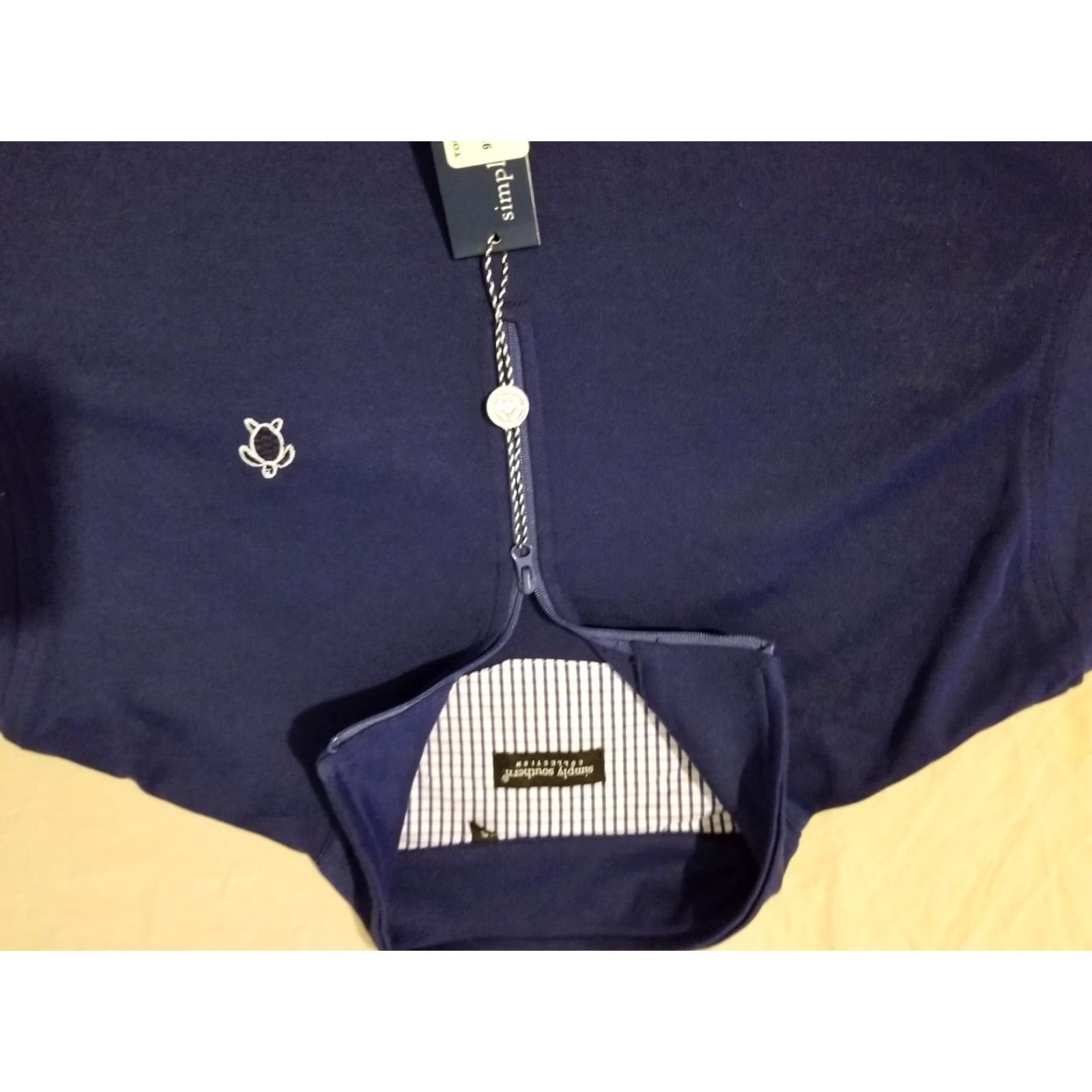 Vintage Simply Southern Sweater Half Zip Pullover Navy Blue Cotton Small Mens Size US S / EU 44-46 / 1 - 2 Thumbnail