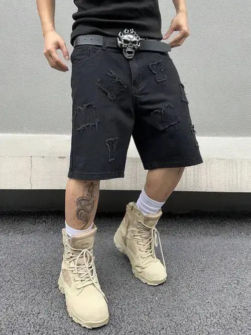 Other Kurihara x Risa Distressed Y2k Shorts Jorts Denim Size US 32 / EU 48 - 1 Thumbnail