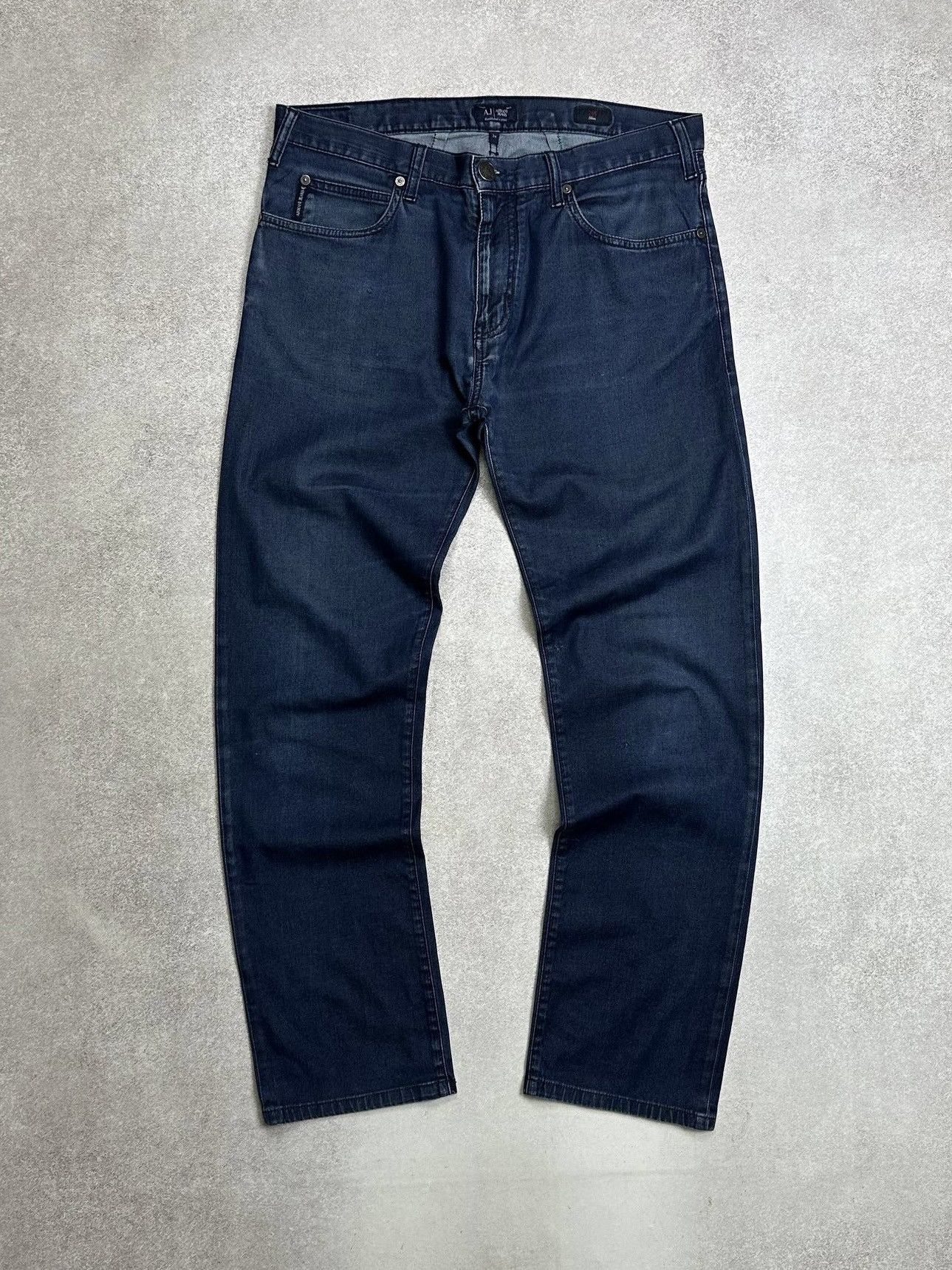 Armani Vintage Armani Metal Back Logo Baggy Jeans Slim Pants 32 Size US 34 / EU 50 - 4 Thumbnail