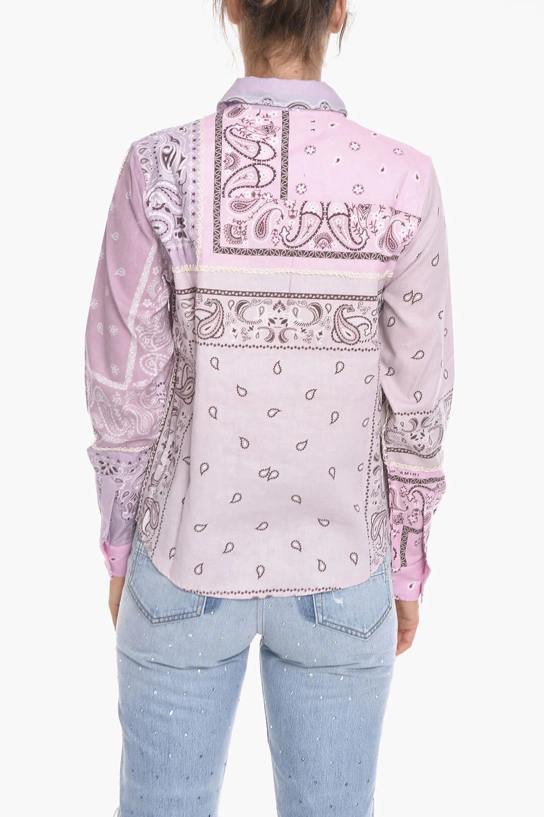 Amiri og1mm0426 Cotton Shirt in Pink Size M / US 6-8 / IT 42-44 - 2 Thumbnail