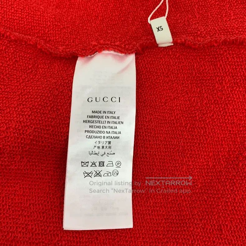 Gucci gucci Red floral bee embroidered cotton round-neck long-sl Size US XS / EU 42 / 0 - 6 Thumbnail