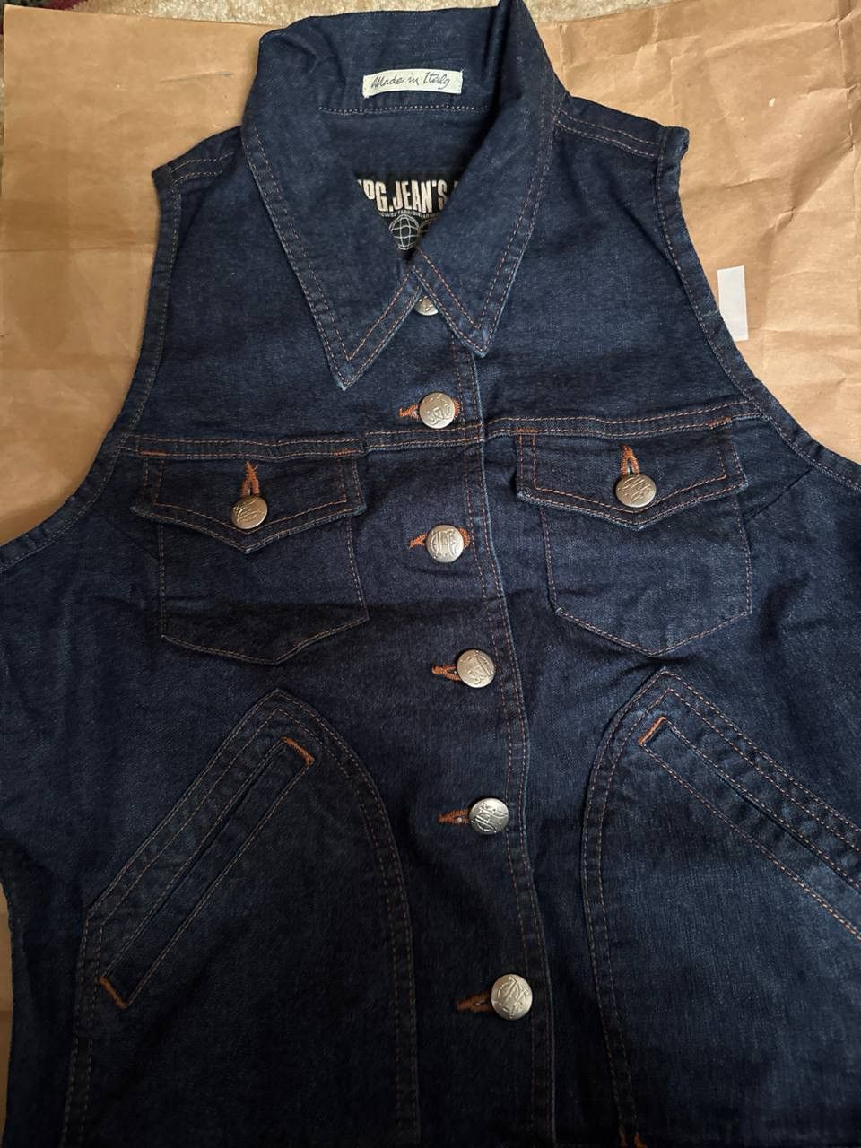Gaultier Homme Objet × Jean Paul Gaultier RARE 90's JEAN PAUL GAULTIER Italy JPG Jeans Blue Denim Vest Button Gilet Jacket Size XS / US 0-2 / IT 36-38 - 3 Thumbnail