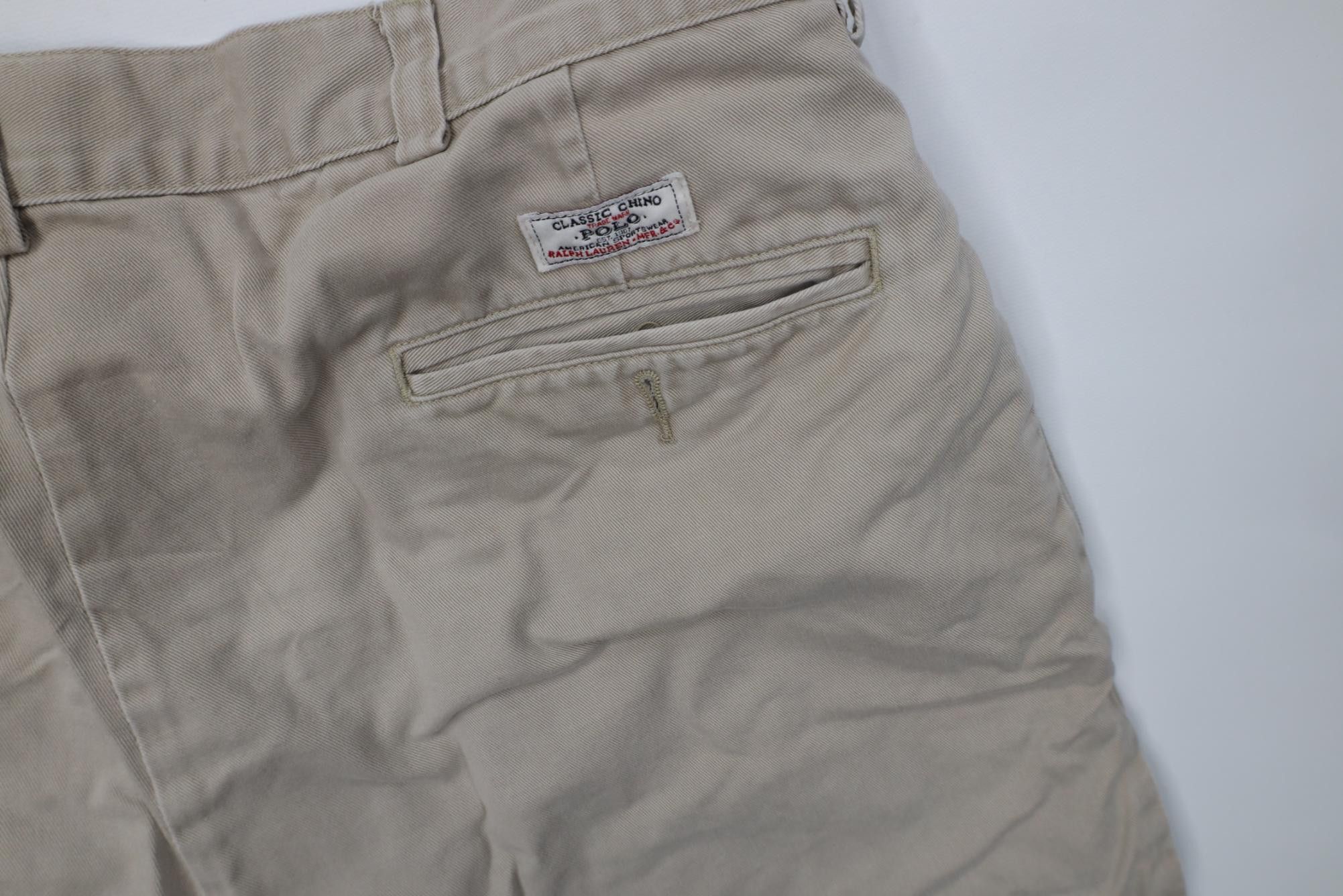 Polo Ralph Lauren Vintage 90s Ralph Lauren Above Knee Golf Chino Shorts Beige Size US 36 / EU 52 - 9 Thumbnail