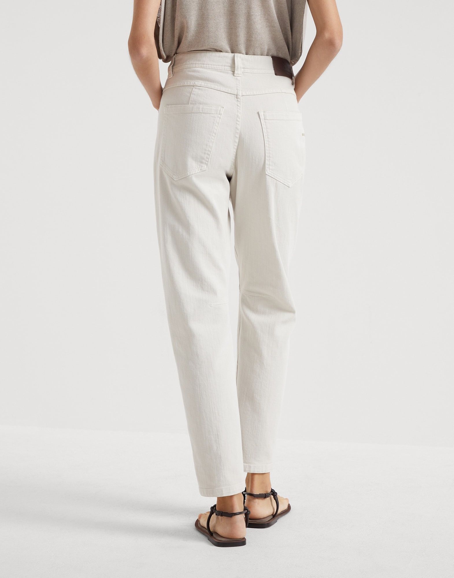 Brunello Cucinelli o1la1rc1a0425 Lady Dyed Denim Pants in White Size 26" / US 2 / IT 38 - 2 Thumbnail