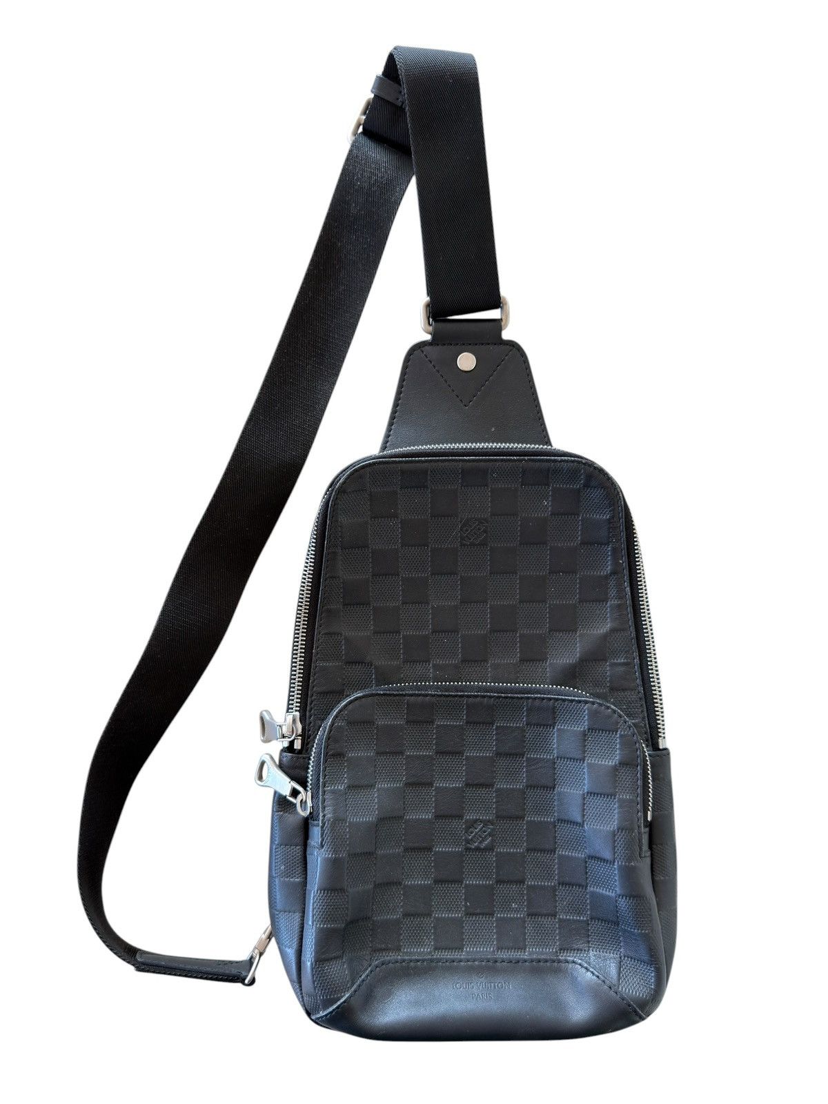 Louis Vuitton Louis Vuitton Damier Infini Black Leather Avenue Sling Bag Size ONE SIZE - 1 Thumbnail