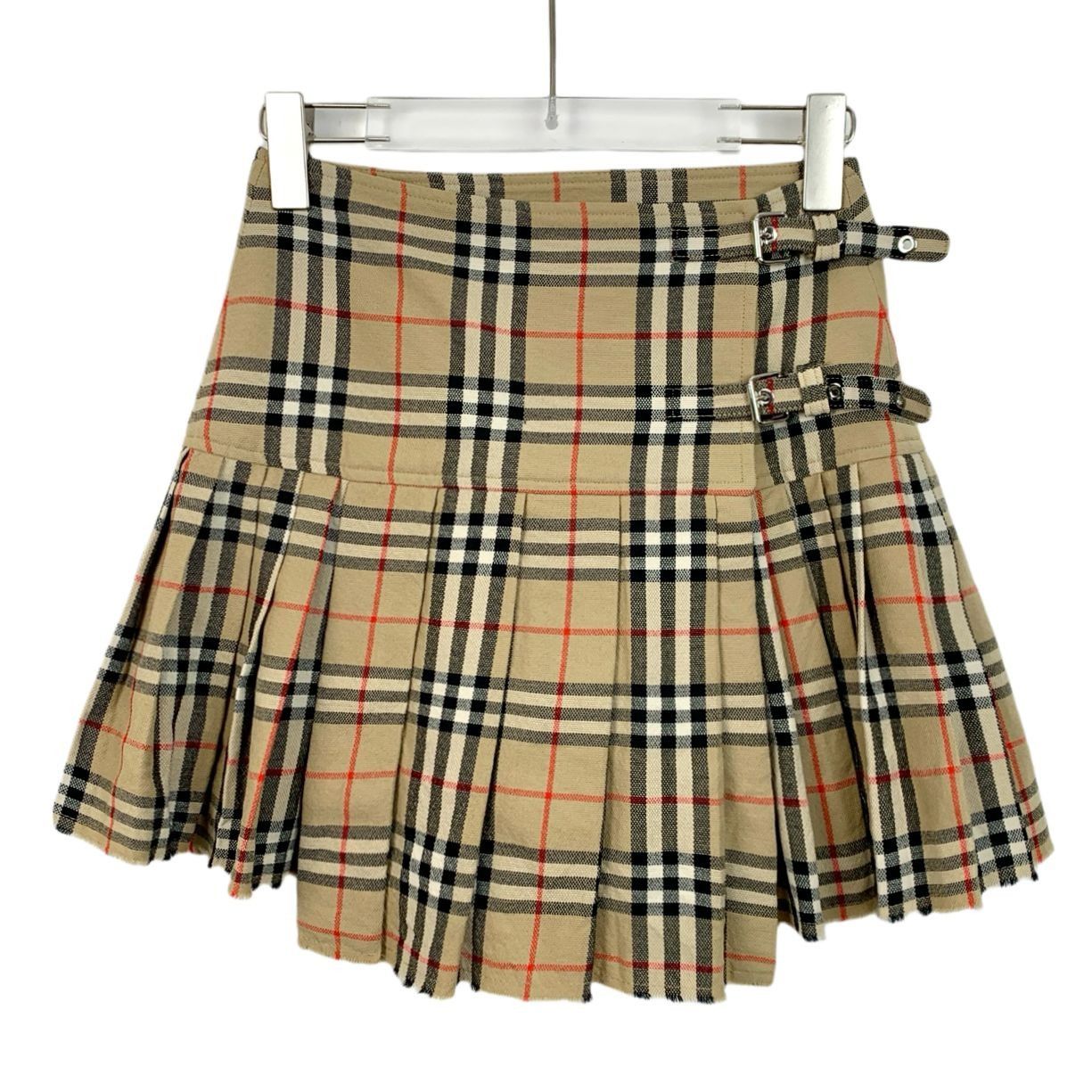 Burberry Burberry Beige Nova Check Wool Pleated Mini Skirt With Doubl Size XS / US 0-2 / IT 36-38 - 1 Thumbnail
