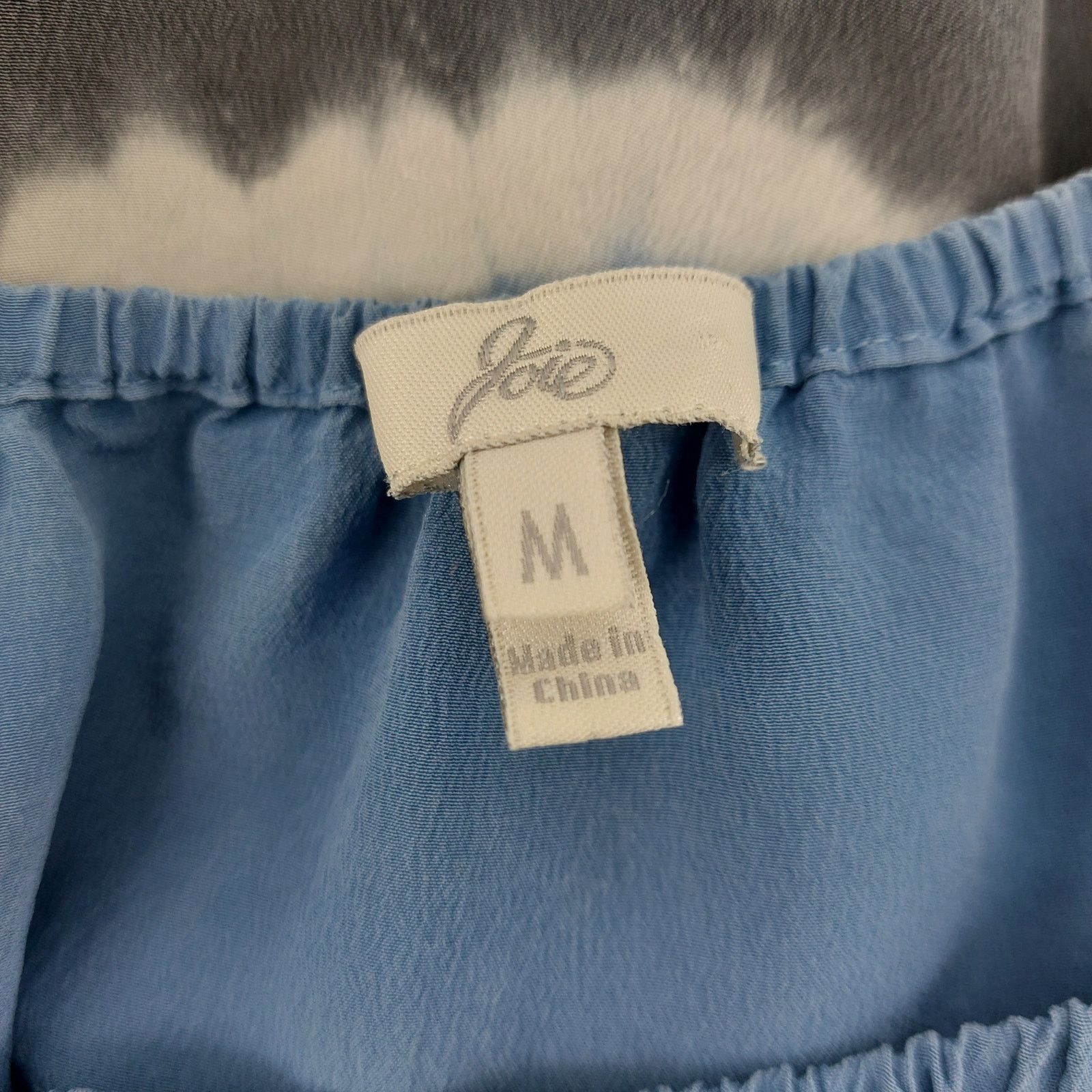 Joie Joie Solid Blue Black 100% Silk Blouse Top Medium Tie Dye Size M / US 6-8 / IT 42-44 - 3 Thumbnail