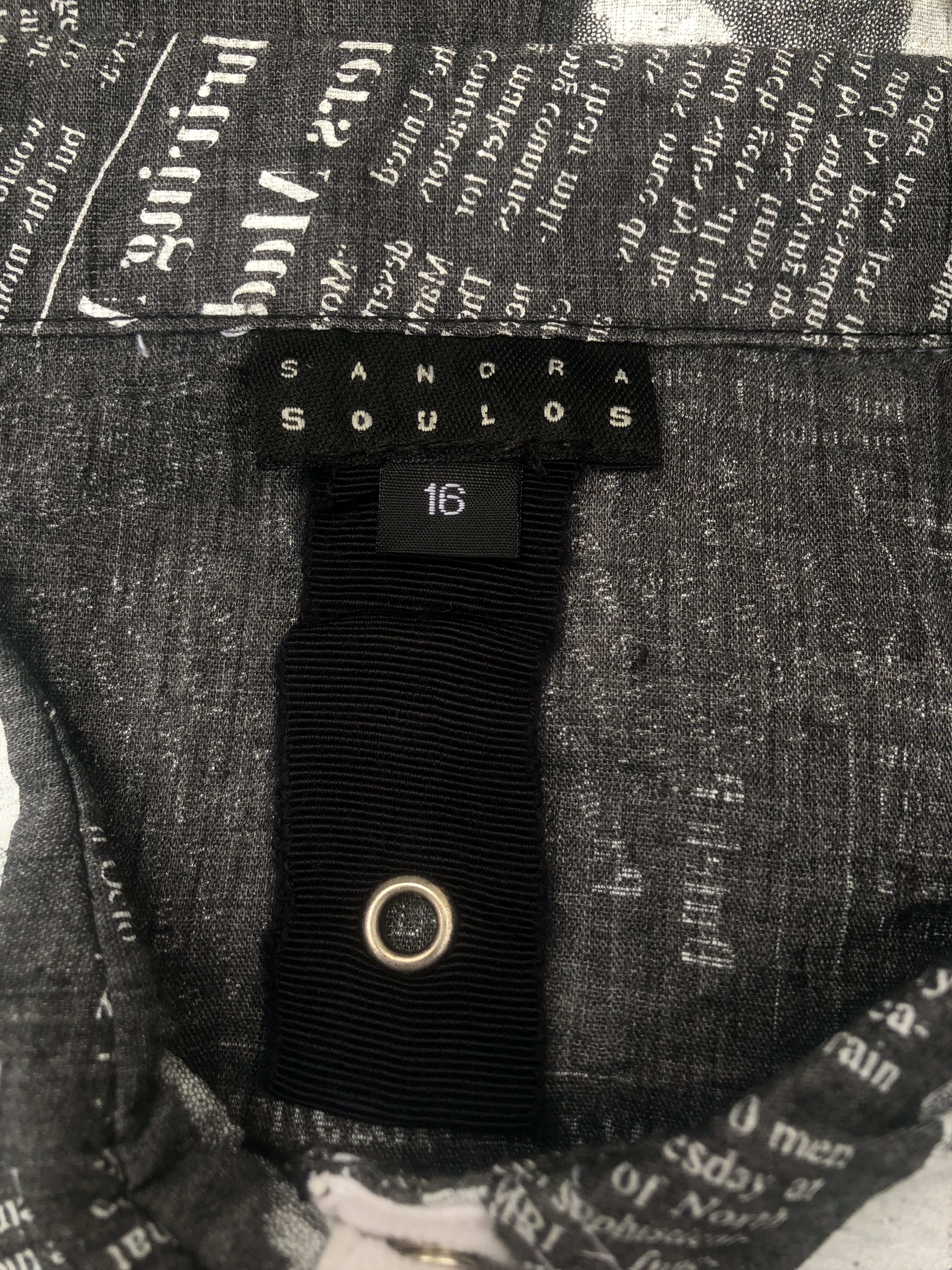 Designer × Issey Miyake SANDRA SOULOS Newspaper Button Up Shirt Designer Size XXL / US 16-18 / IT 52-54 - 4 Thumbnail
