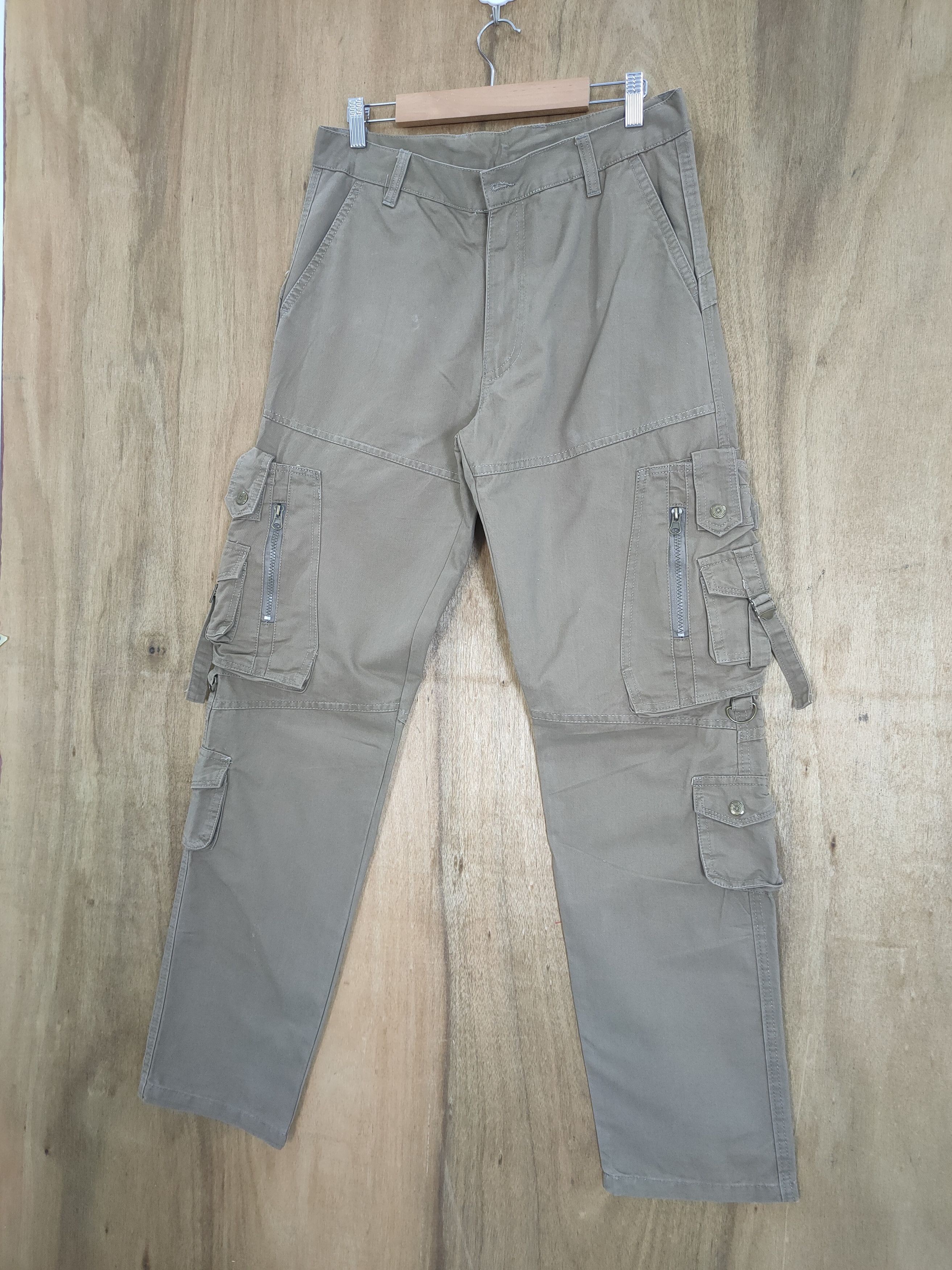 Japanese Brand 10 POCKET MULTIPOCKET BROWN CARGO PANTS Size US 32 / EU 48 - 12 Thumbnail
