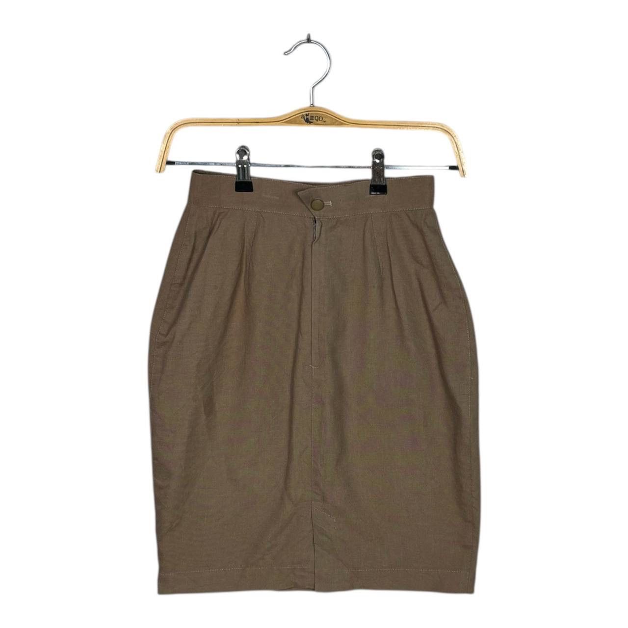 Thierry Mugler Vintage Thierry Mugler Beige Mid Length Skirt Size 24" / US 00 / IT 34 - 1 Thumbnail