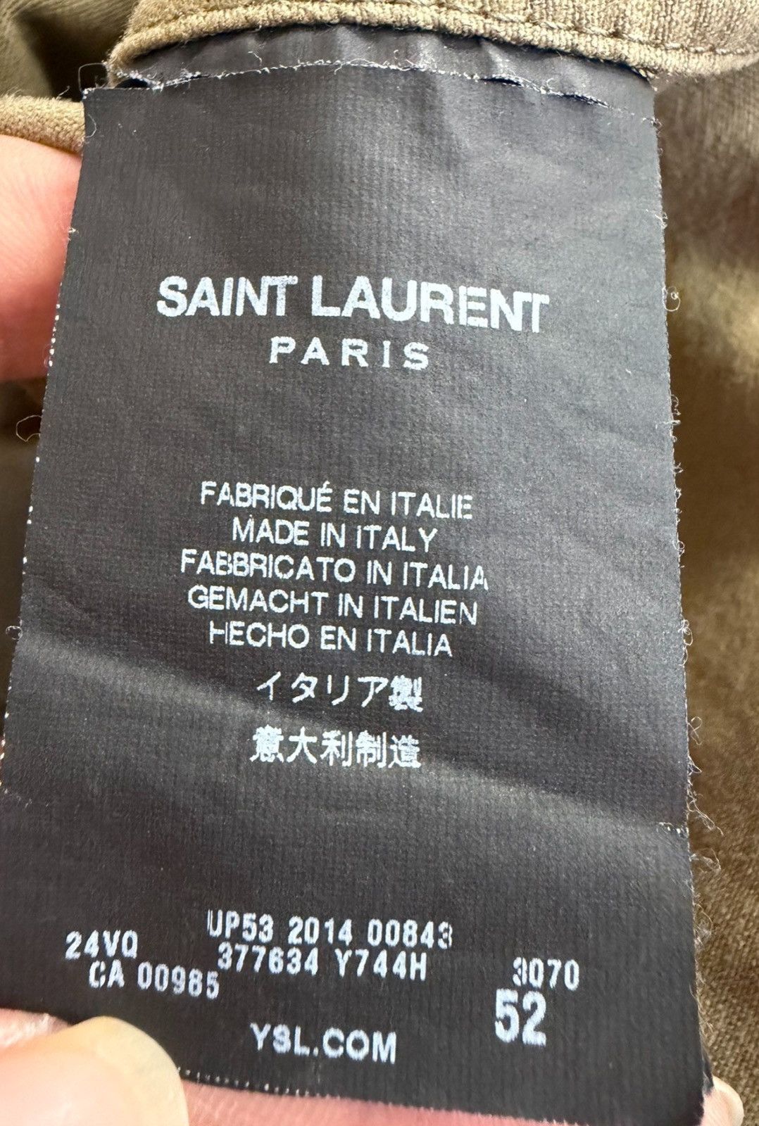 Saint Laurent Paris Saint Laurent Paris 15SS Gold Thread Camo Fringe Jacket Size US L / EU 52-54 / 3 - 5 Thumbnail