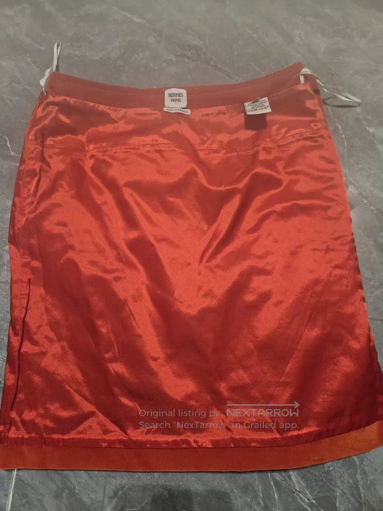 Hermes Hermes Side-zip skirt, orange Size 24" / US 00 / IT 34 - 8 Thumbnail