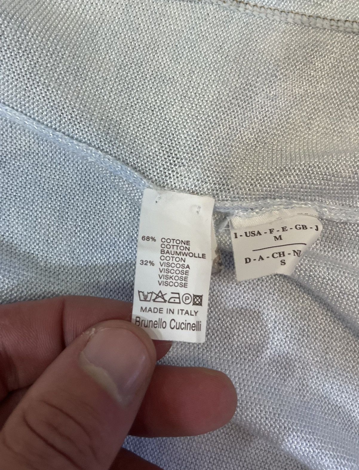 Brunello Cucinelli Brunello Cucinelli Light Blue Knit Top Button Up Italy M/S Size M / US 6-8 / IT 42-44 - 9 Thumbnail