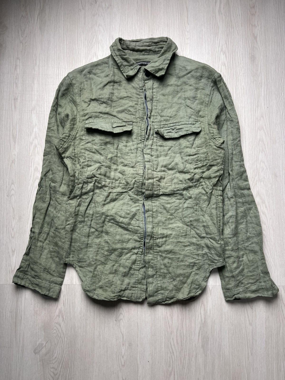 Lemaire AW2000 Vintage Christophe Lemaire Wrinkled Military Shirt Size US M / EU 48-50 / 2 - 1 Thumbnail